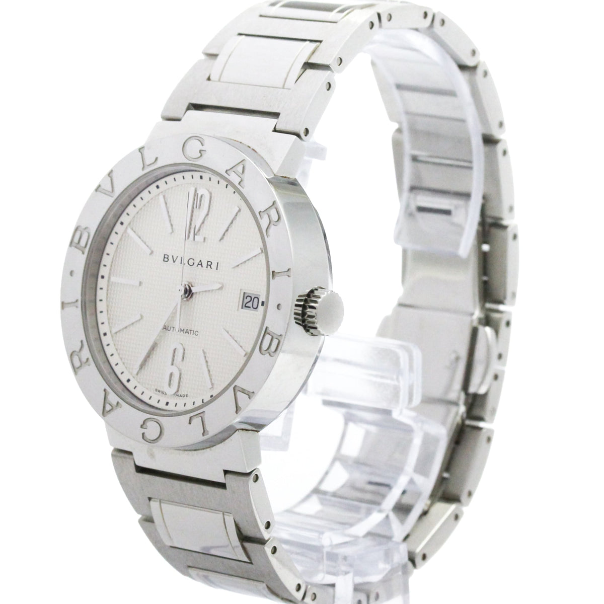 Bvlgari Bvlgari Bvlgari BB38SS AUTO Horloge met zilveren wijzerplaat, 38 mm