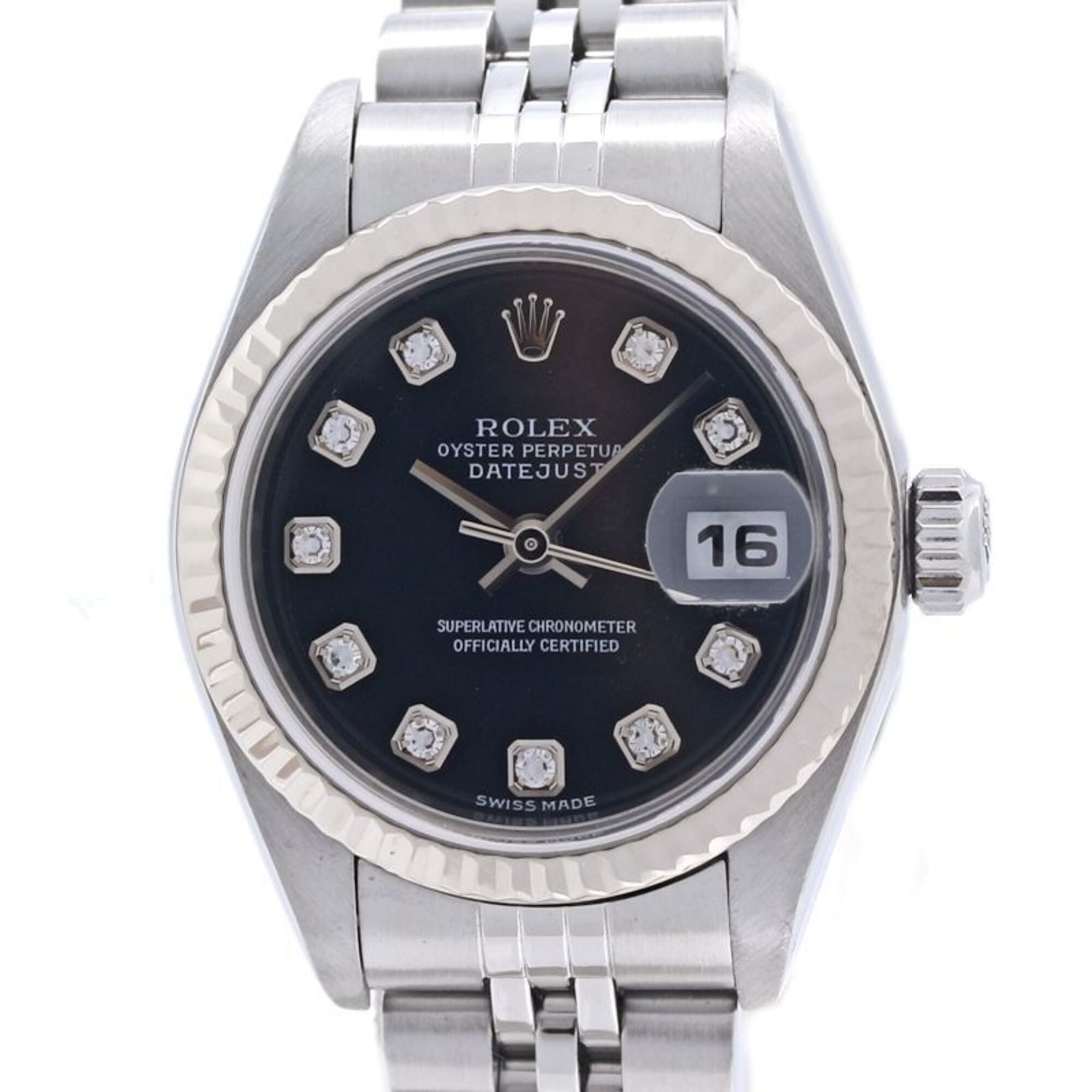 ROLEX Datejust 10P Diamond 79147G Women's Watch 18K White Gold x Stainless Steel 40373