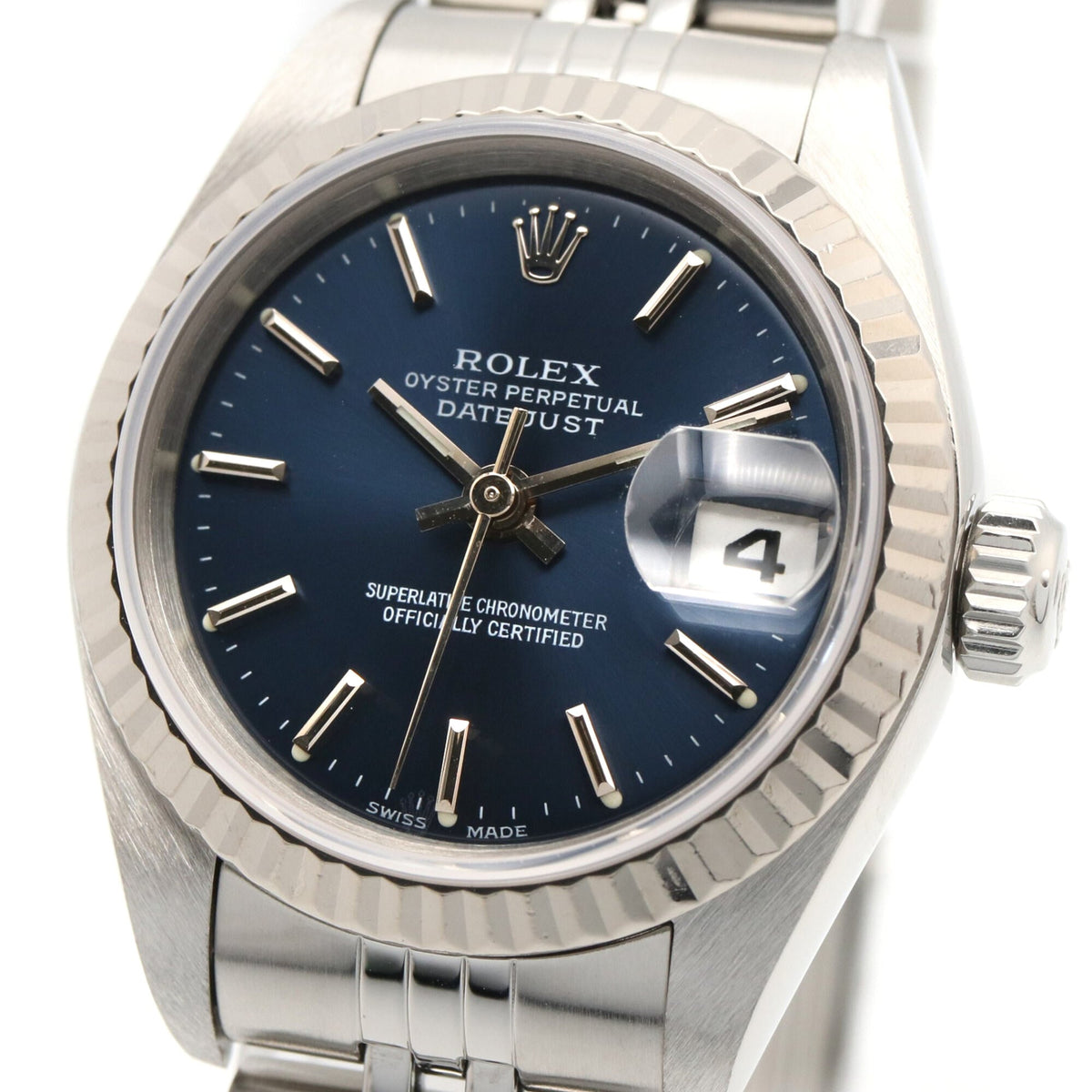 Rolex Datejust F-Serie 18 K 79174 Blaues Zifferblatt 26 mm Uhr