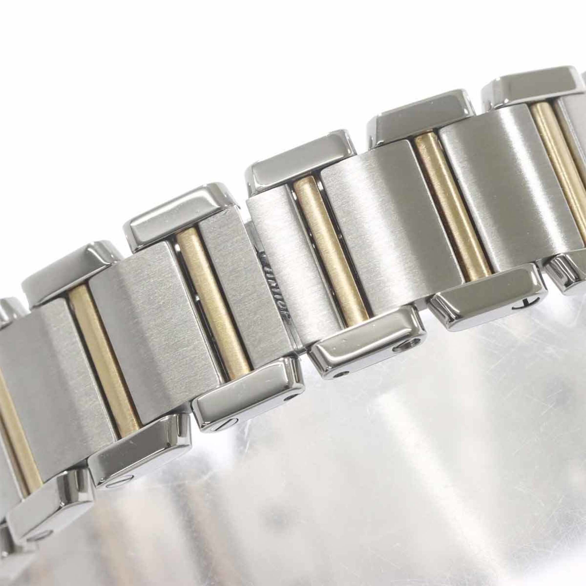 Cartier Tank Francaise SM Two-Tone W51007Q4 Wo Ivory 18K Yellow Gold Quartz