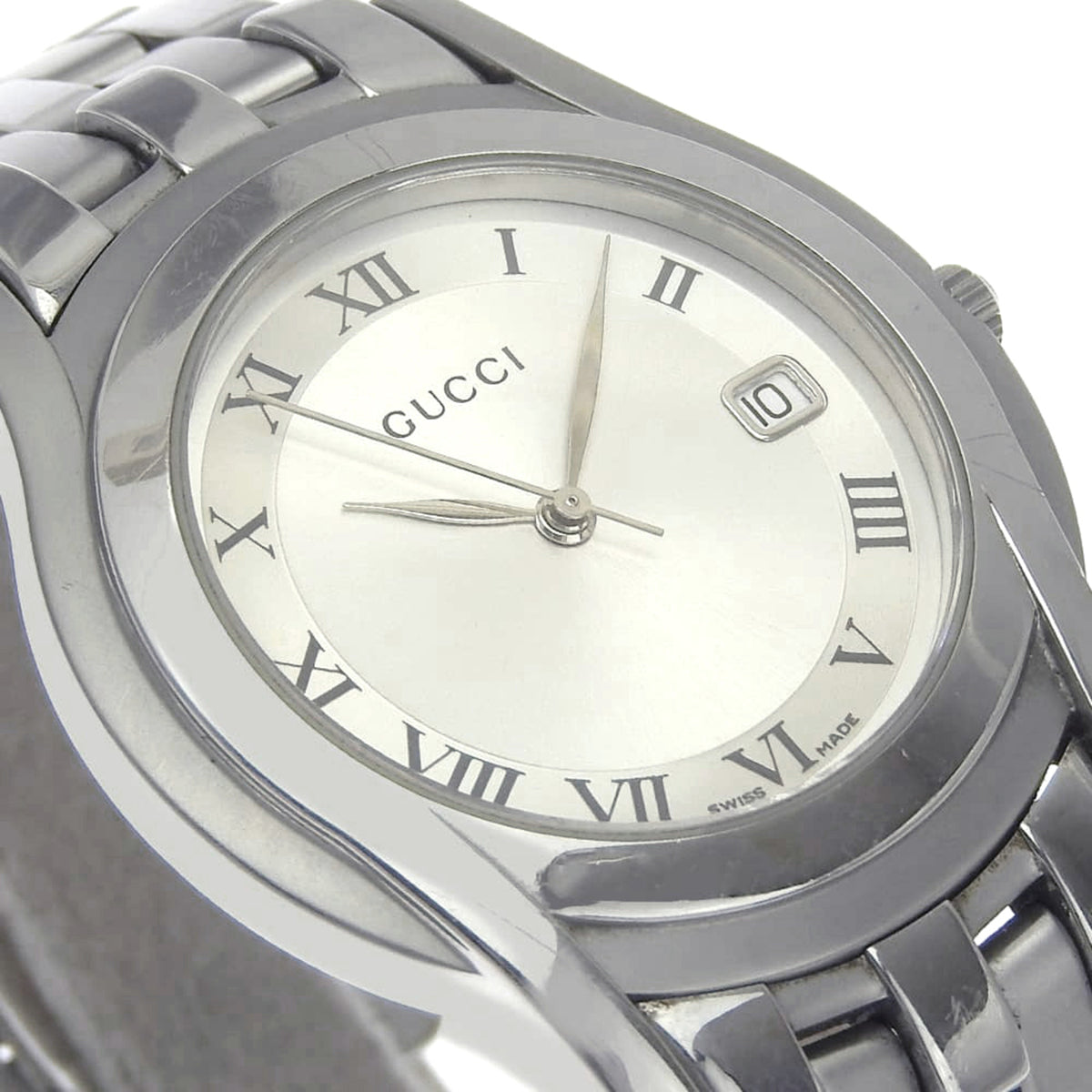 Gucci G-Class Watch 5500M Stainless Steel Quartz Analog Silver Dial Men's