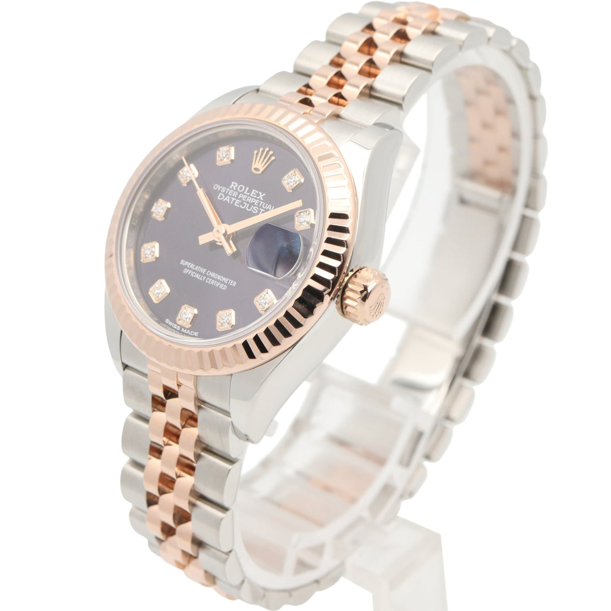 Rolex Datejust 10P Diamond 279171 Purple Dial 28mm Watch