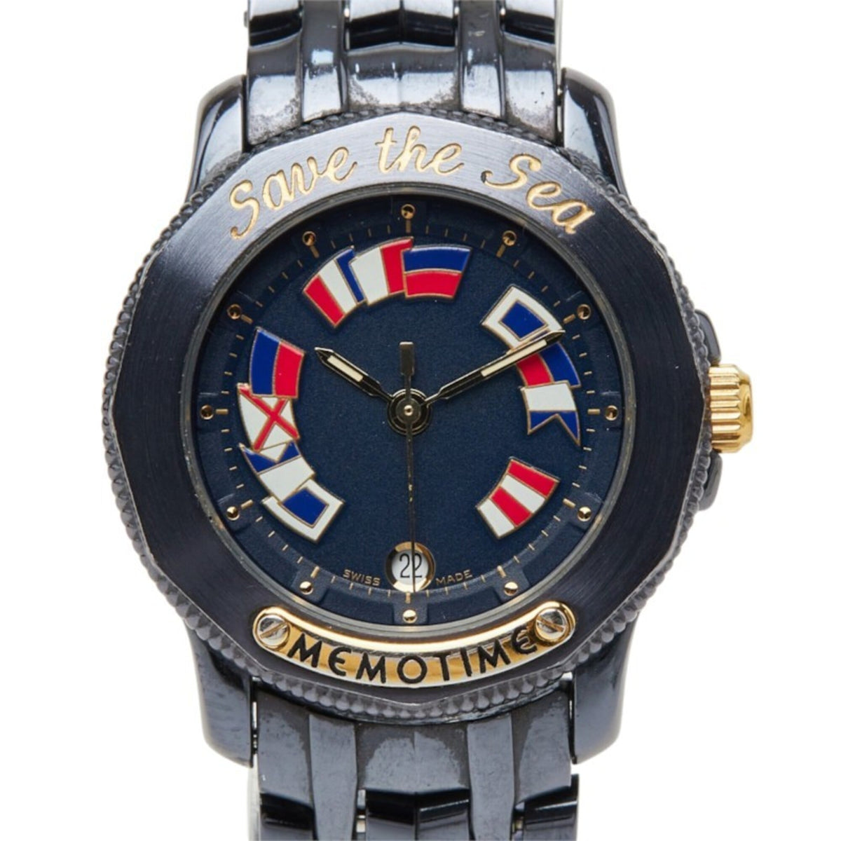 Corum Admiral's Cup Memo Time „Save the Sea“ mit marineblauem Zifferblatt, 27 mm Uhr