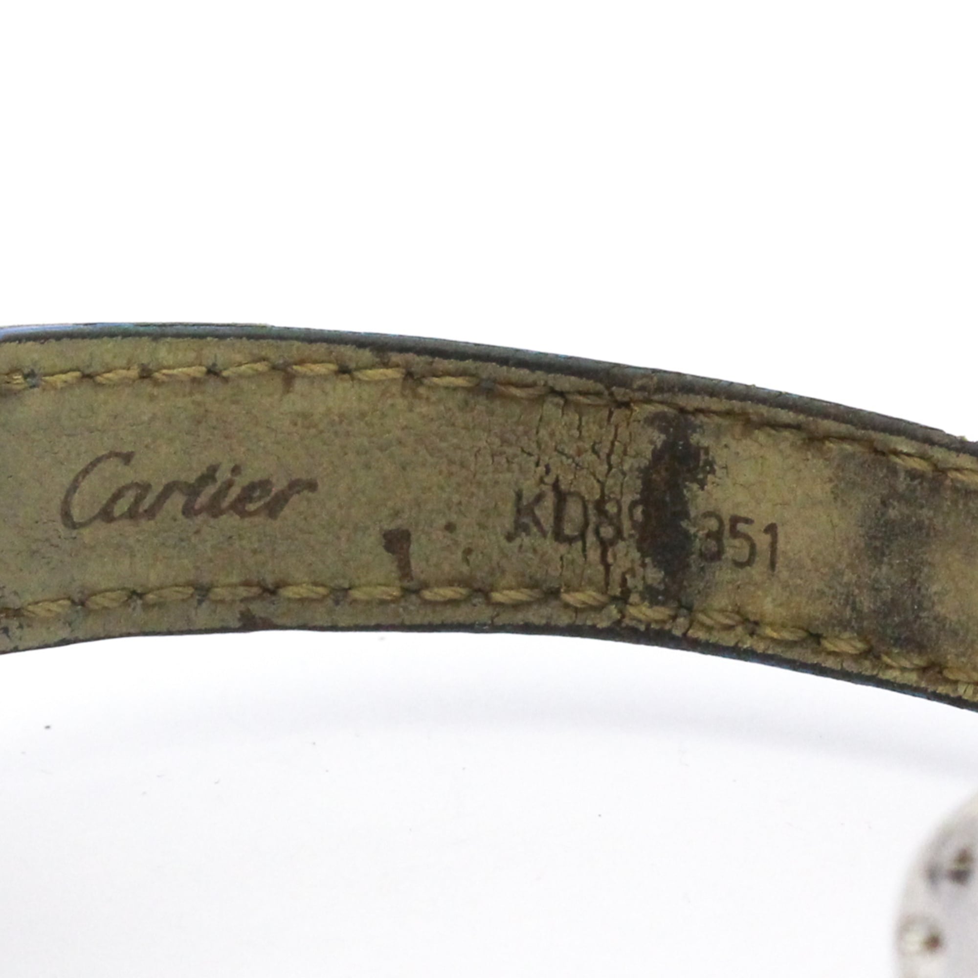 CARTIER Must 21 Gold Plated Steel Leather Quartz Ladies Watch