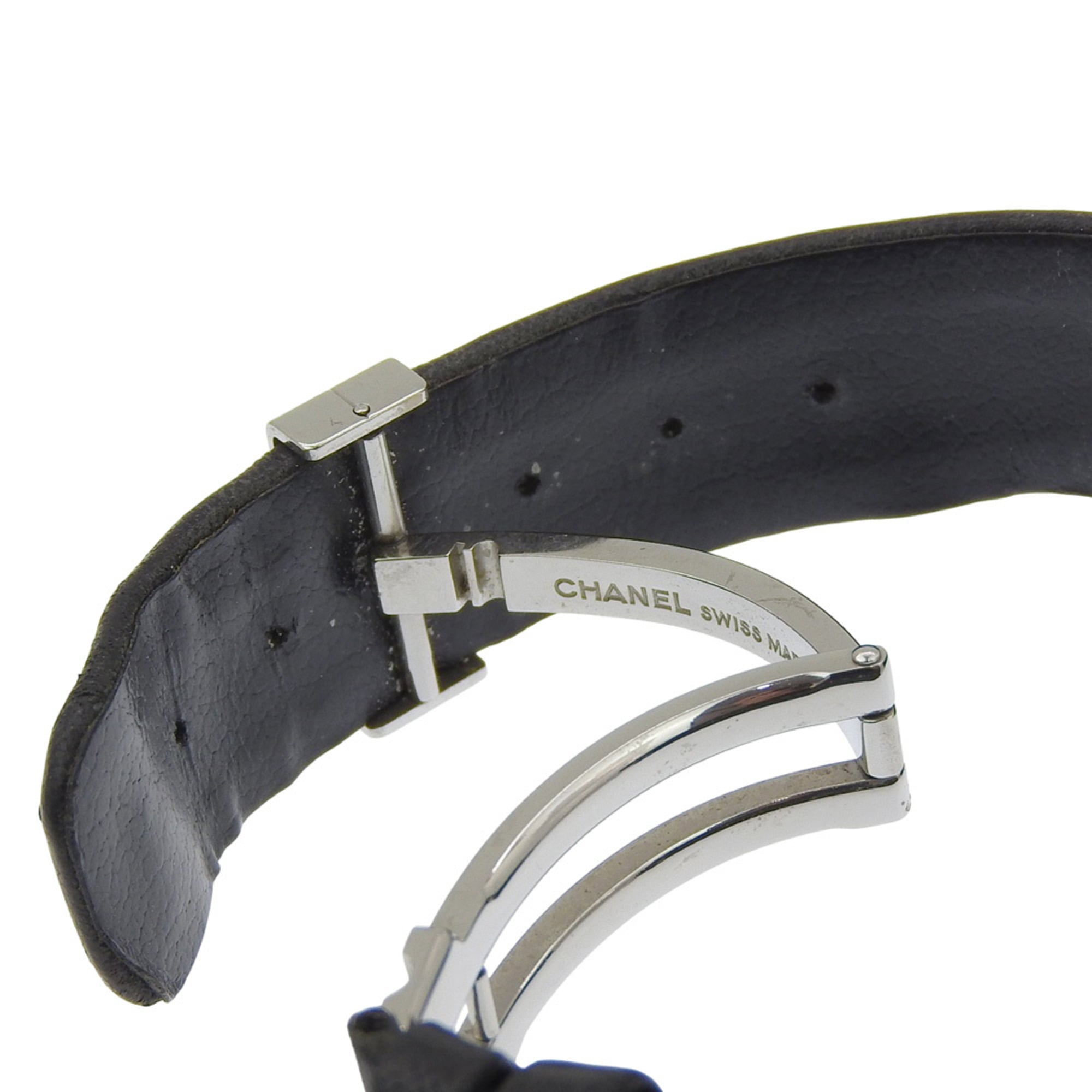 CHANEL Matelasse-horloge H0116, roestvrij staal en leer, zwart quartz uurwerk, analoge wijzerplaat, dameshorloge
