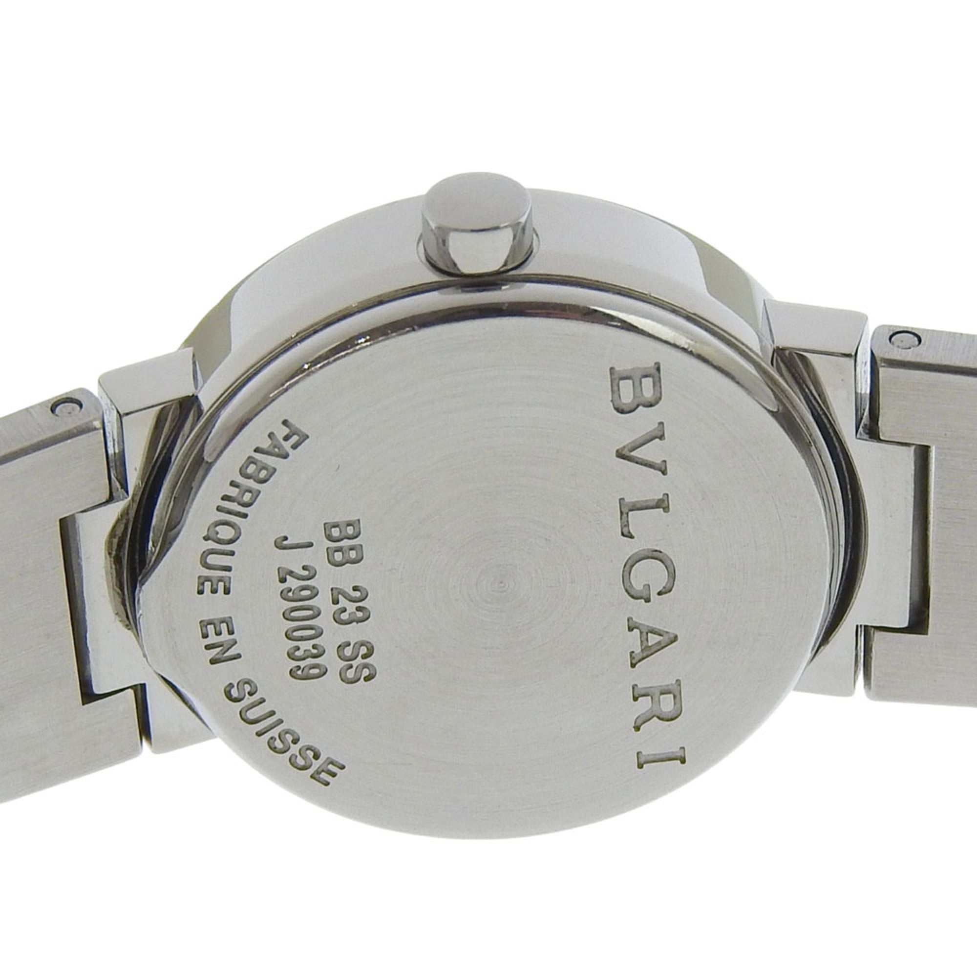 Montre BVLGARI BB23SS en acier inoxydableQuartz affichage analogique, cadran Noir pour femme