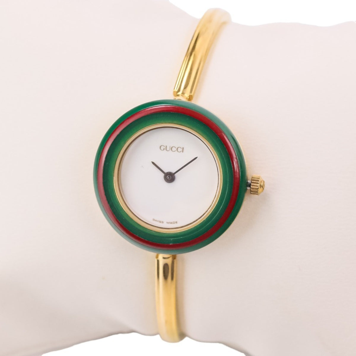 Gucci Change Bezel 1100-L horloge met witte wijzerplaat, 26 mm