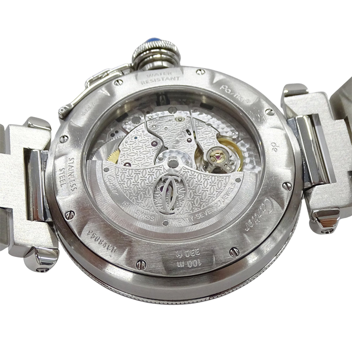 Cartier Pasha Grid Date W31040H3 Silver Dial 38mm Watch