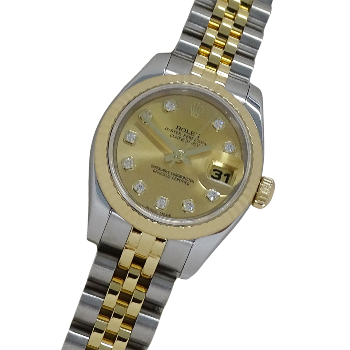 Rolex Datejust 179173G Gold Dial 26mm Watch