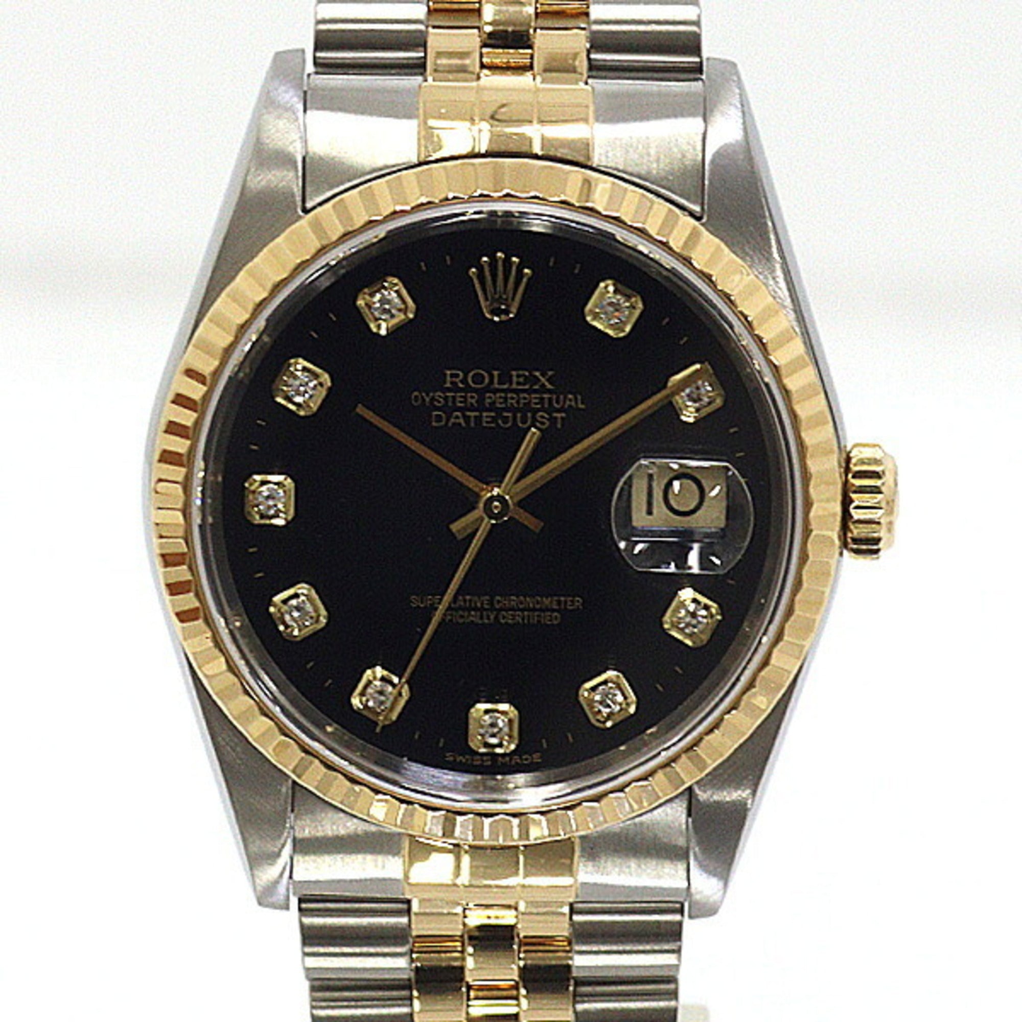 Rolex Datejust 16233G Black Dial 36mm Watch