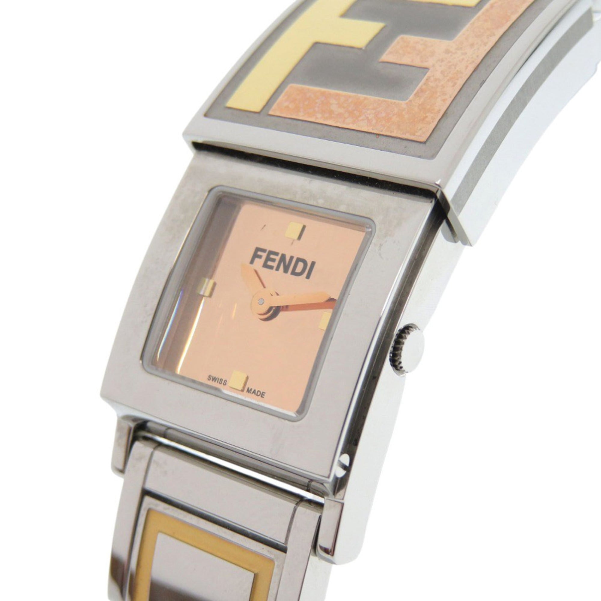 Fendi Secret 2 Time Zone 5500L Quarzzuhr aus Edelstahl in Gold, 1915 FENDI