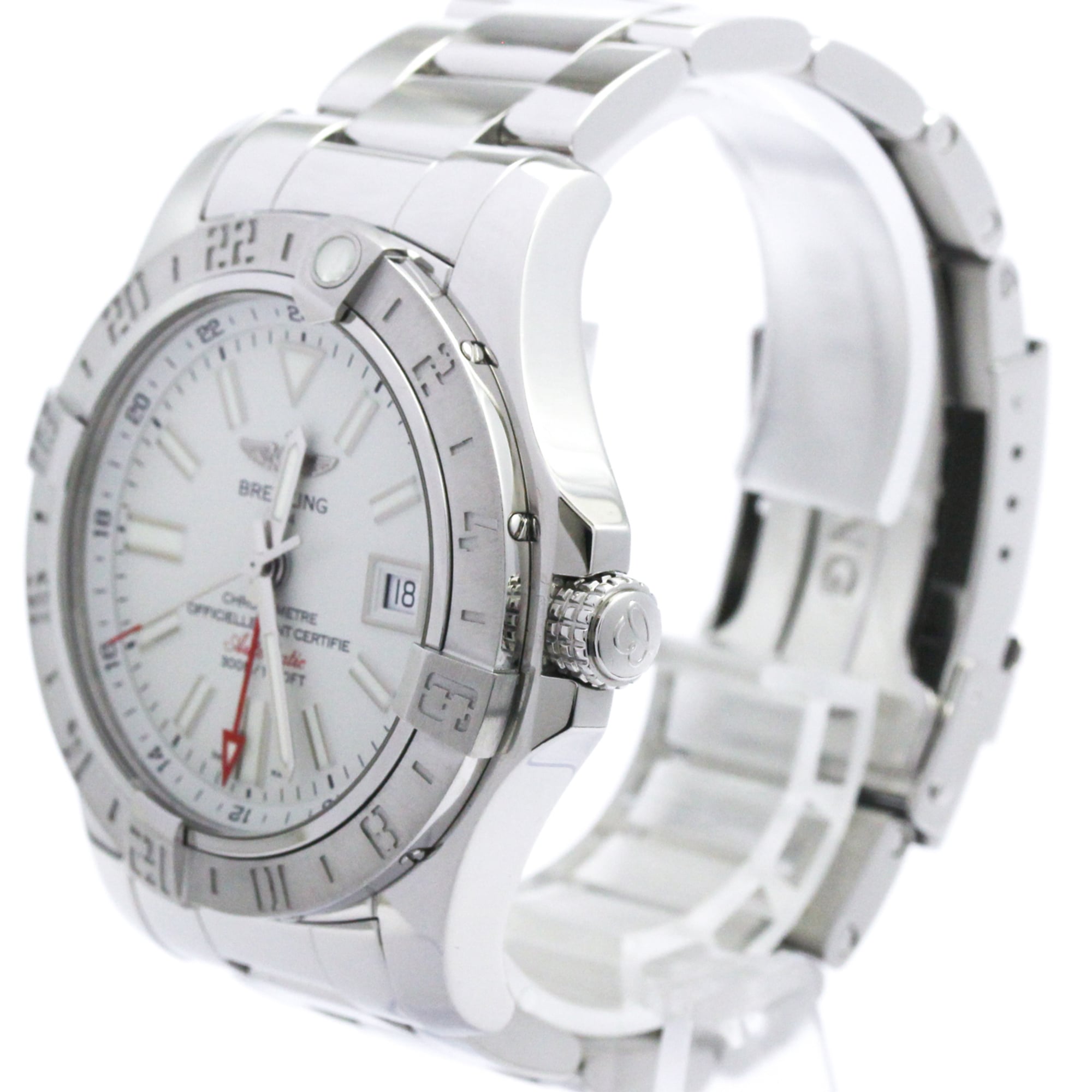 BREITLING Avenger ll GMT Steel Automatic Mens Watch A32390 Polished