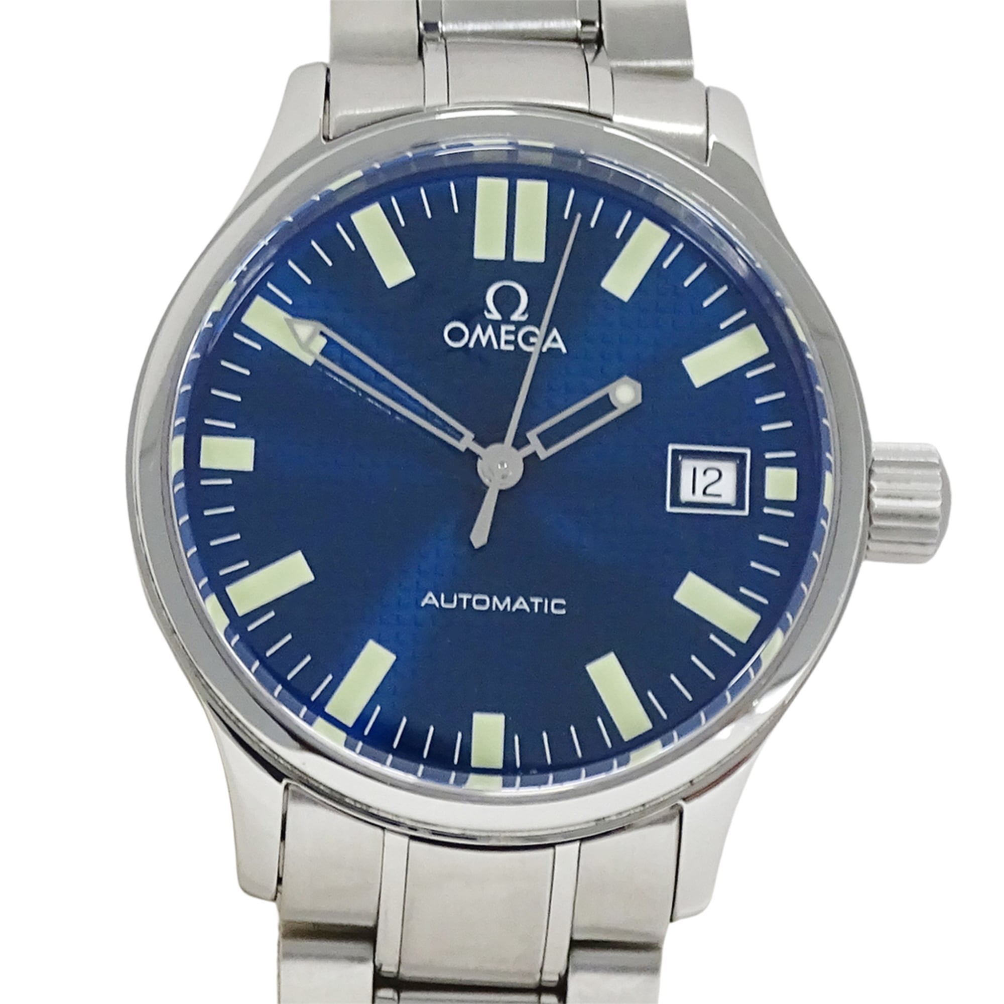 Omega Classic 5203.81 Brand Name Date Automatic Movement Stainless Steel (SS) Silver & Blue