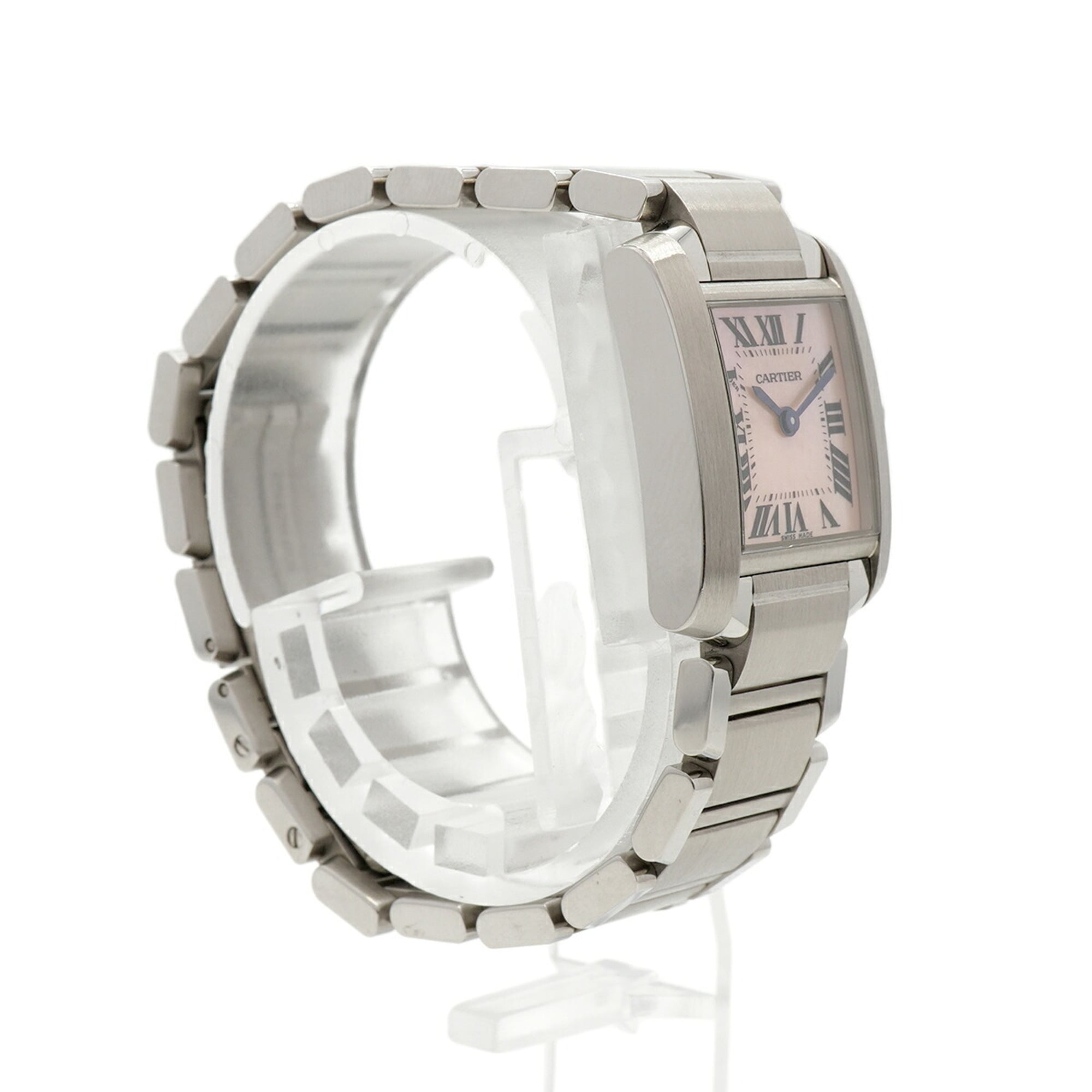 Cartier Tank Française SM W51028Q3 horloge met roze wijzerplaat, 20 mm