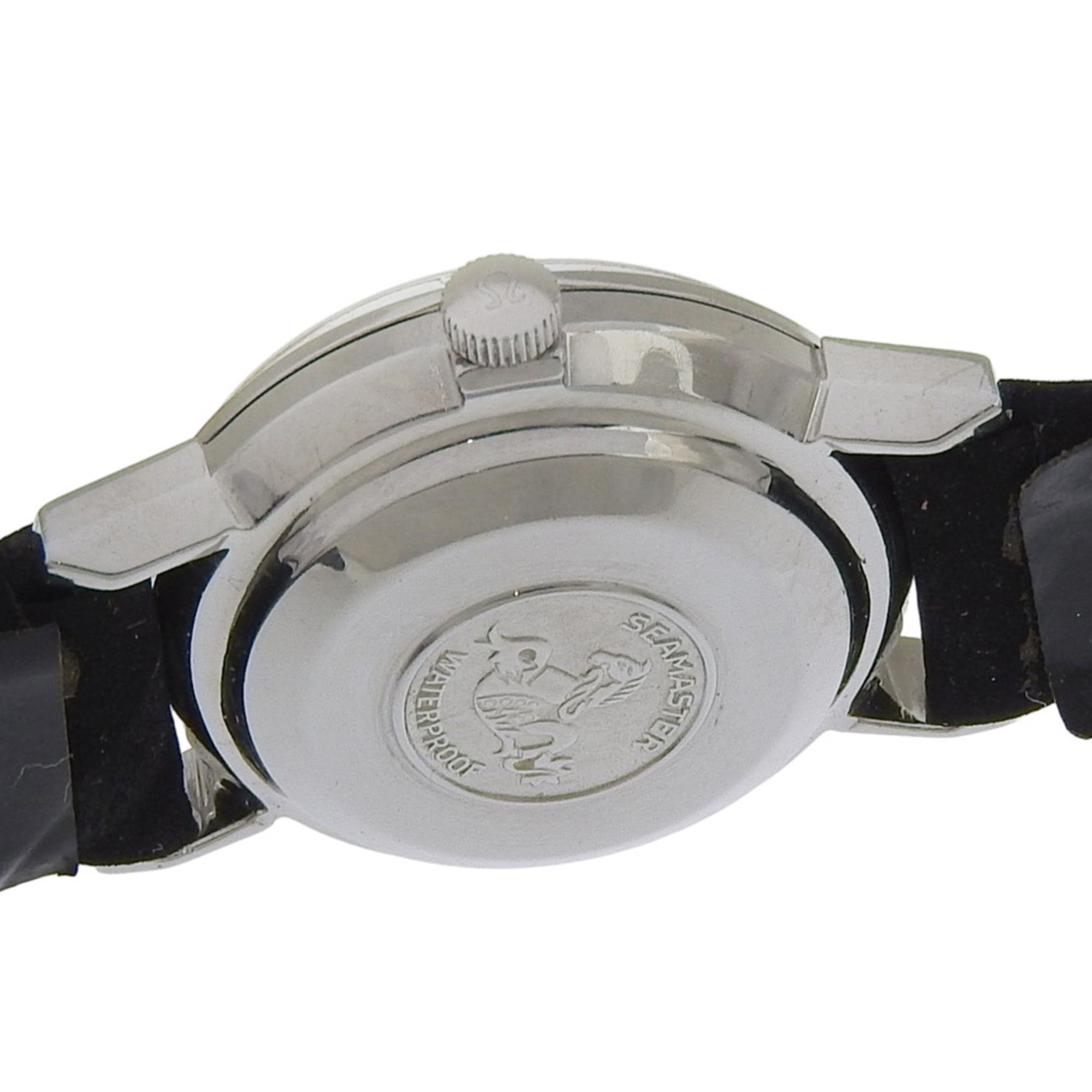 Omega De Ville 565.005 dameshorloge - roestvrij staal met leren band, zilver, automatisch uurwerk, analoog, zilveren wijzerplaat