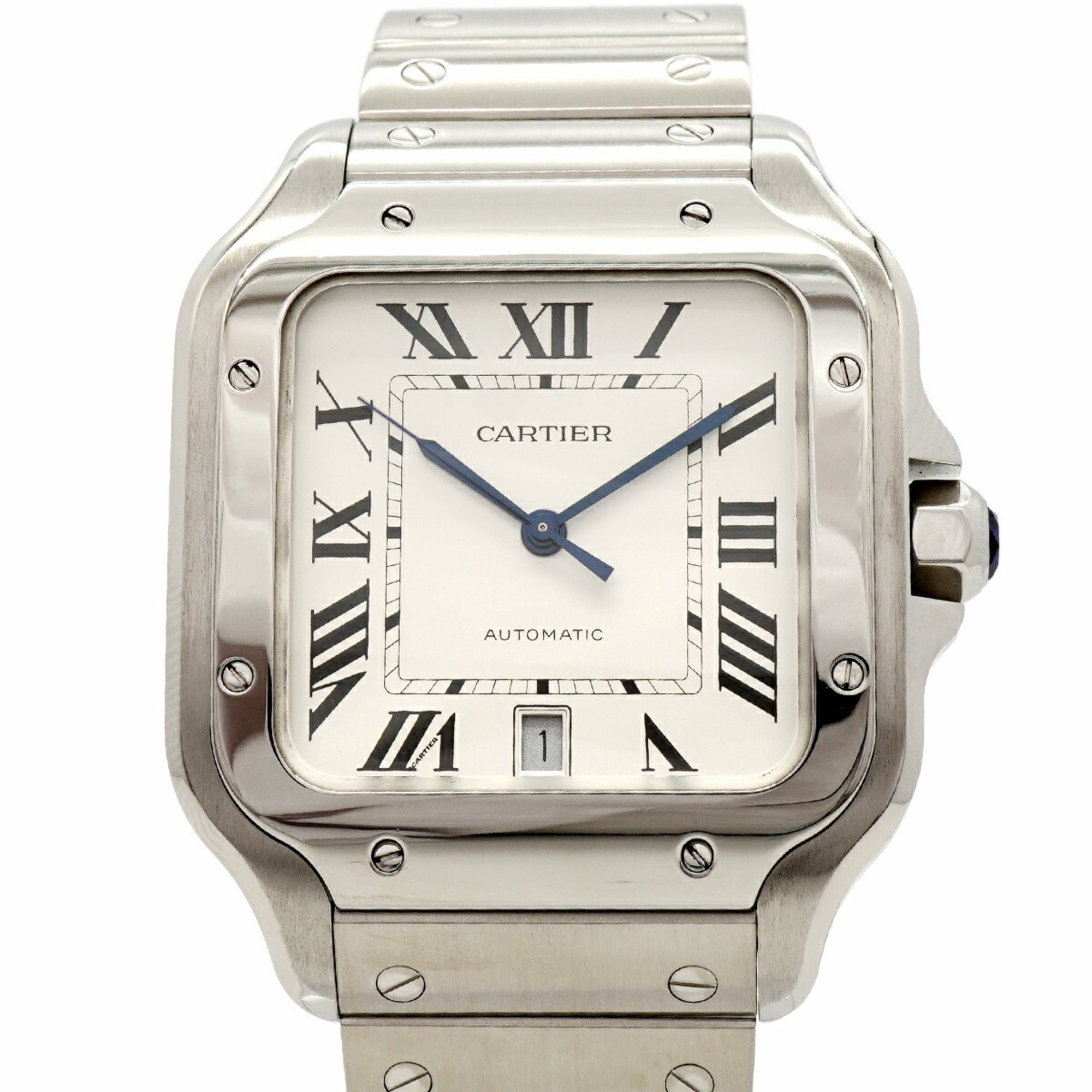 Cartier Santos LM WSSA0018 Silver Dial Men's Watch