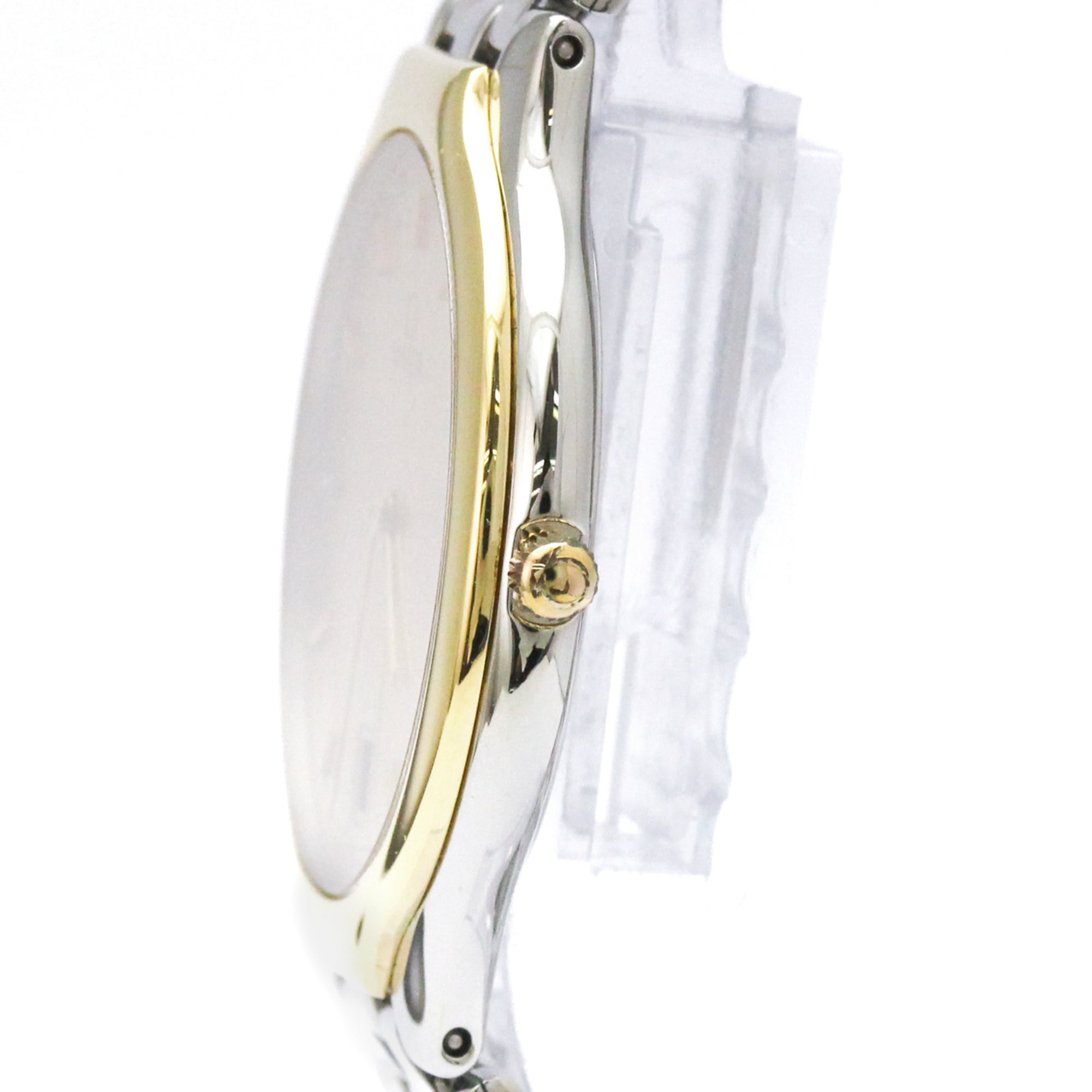 OMEGA De Ville Herrenuhr aus 18-karätigem Gold und Edelstahl Quarz 196.0316