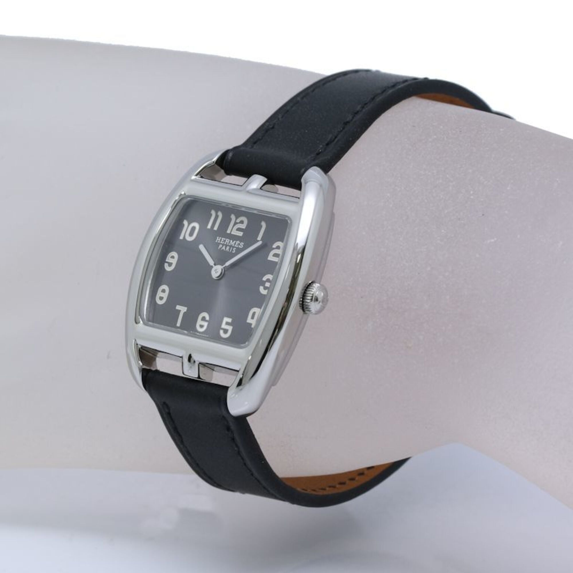 HERMES Cape Cod Tonneau CT1.210.230 VBN 034326WW00 Wo Stainless Steel x Cowhide Leather 40560