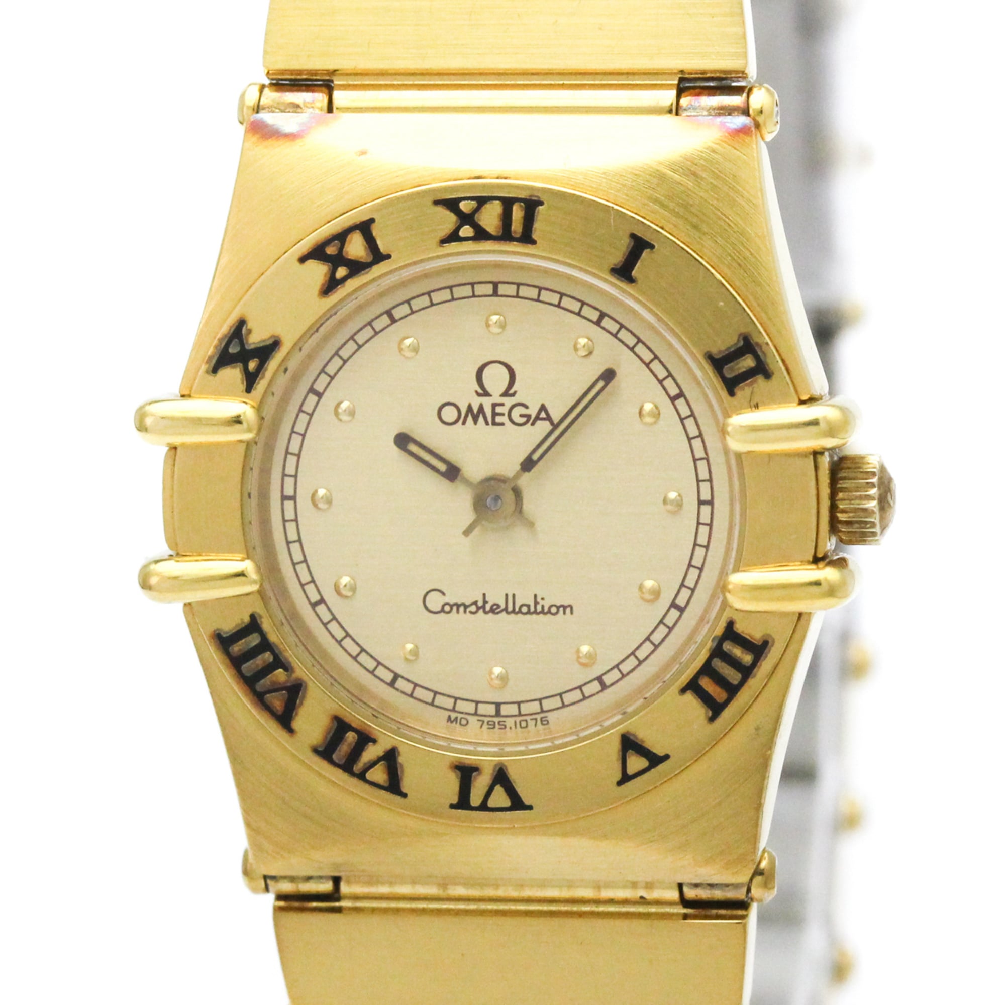 Montre Omega Constellation 7951076 à cadran doré, 22 mm