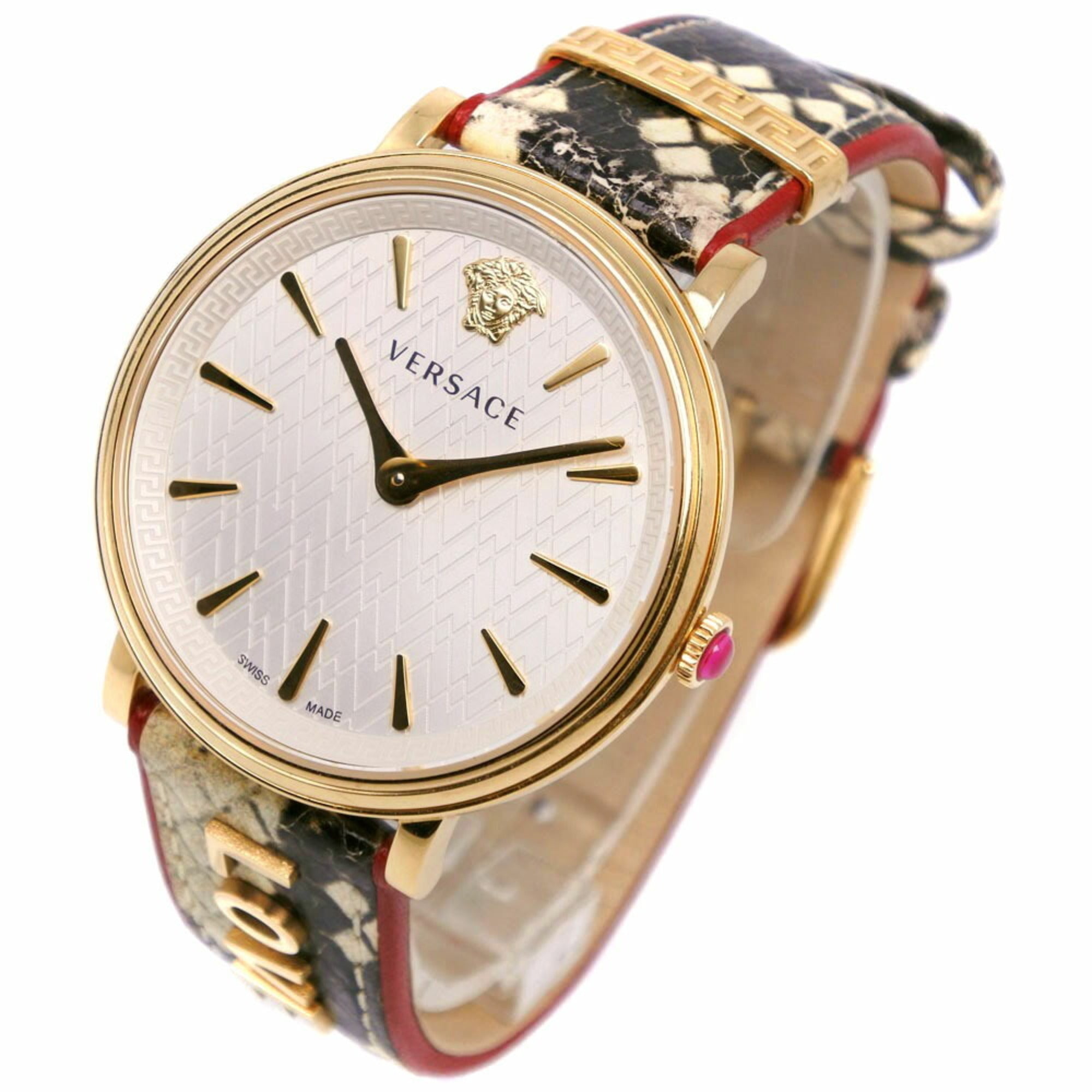 Versace VERSACE LOVE Watch Stainless Steel x Leather Quartz Analog Dis