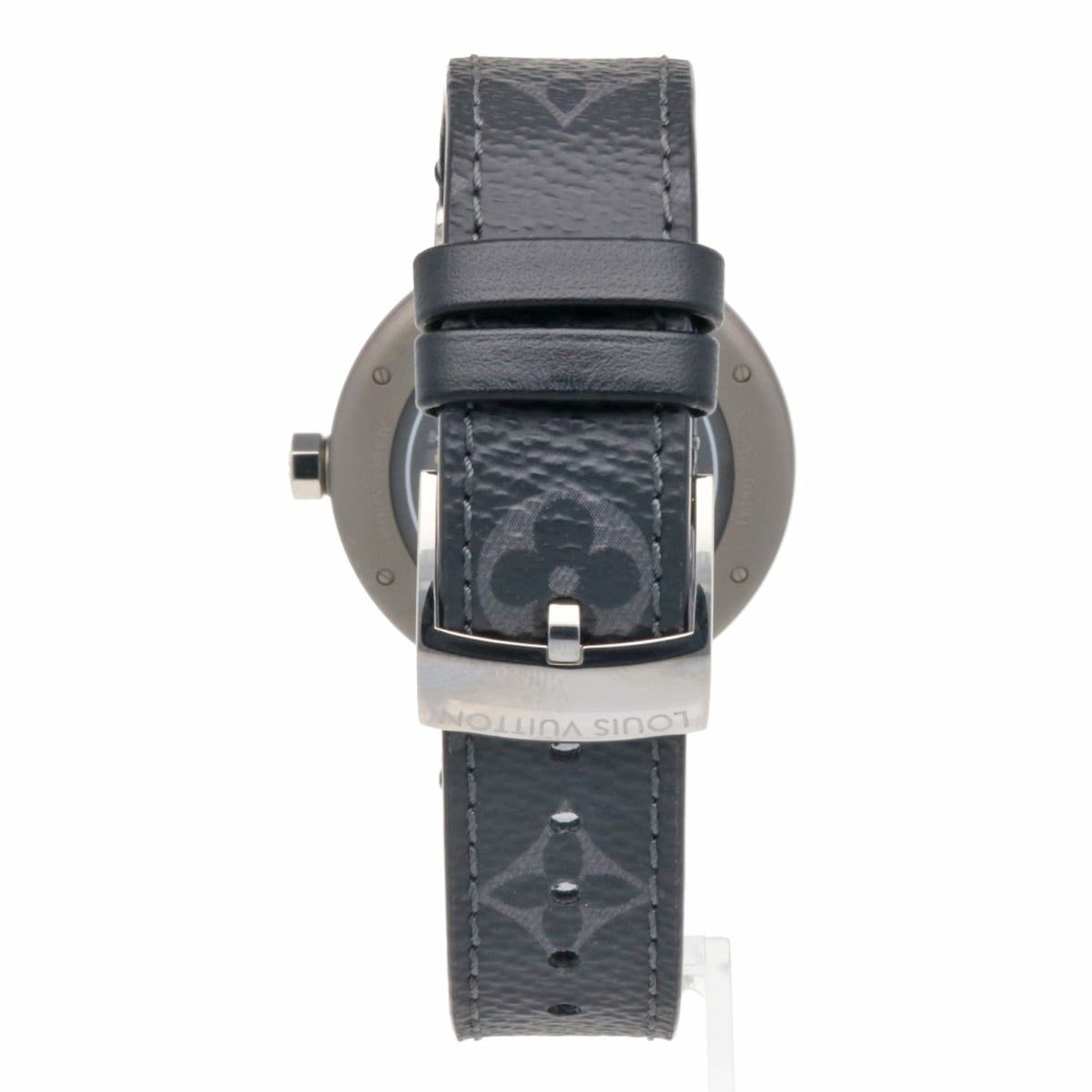 Louis Vuitton Tambour Monogram Eclipse QA140Z, graues Zifferblatt, 41 mm Uhr