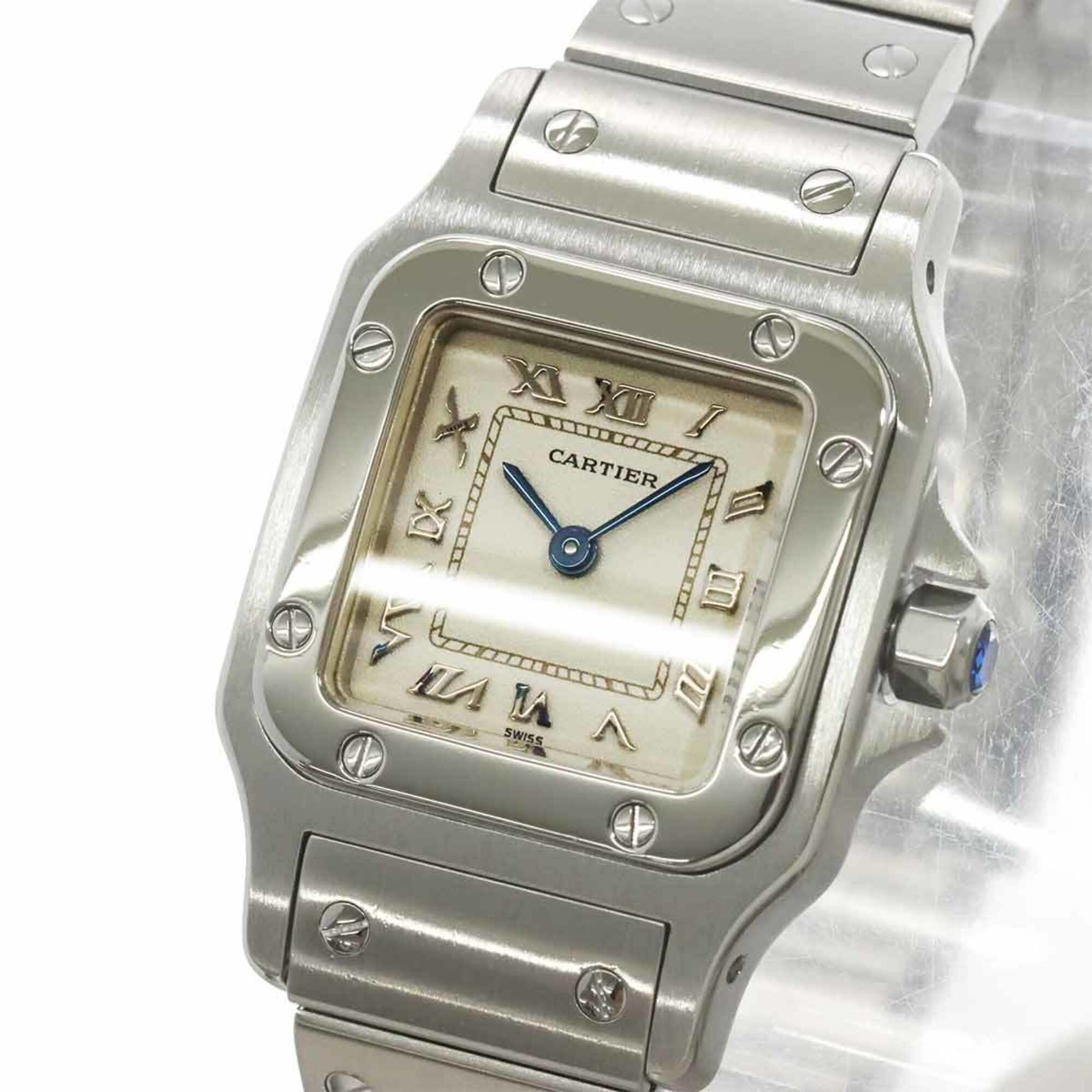 Cartier Santos Galbee SM W20024D6 Women's Watch, Ivory, Quartz Watch