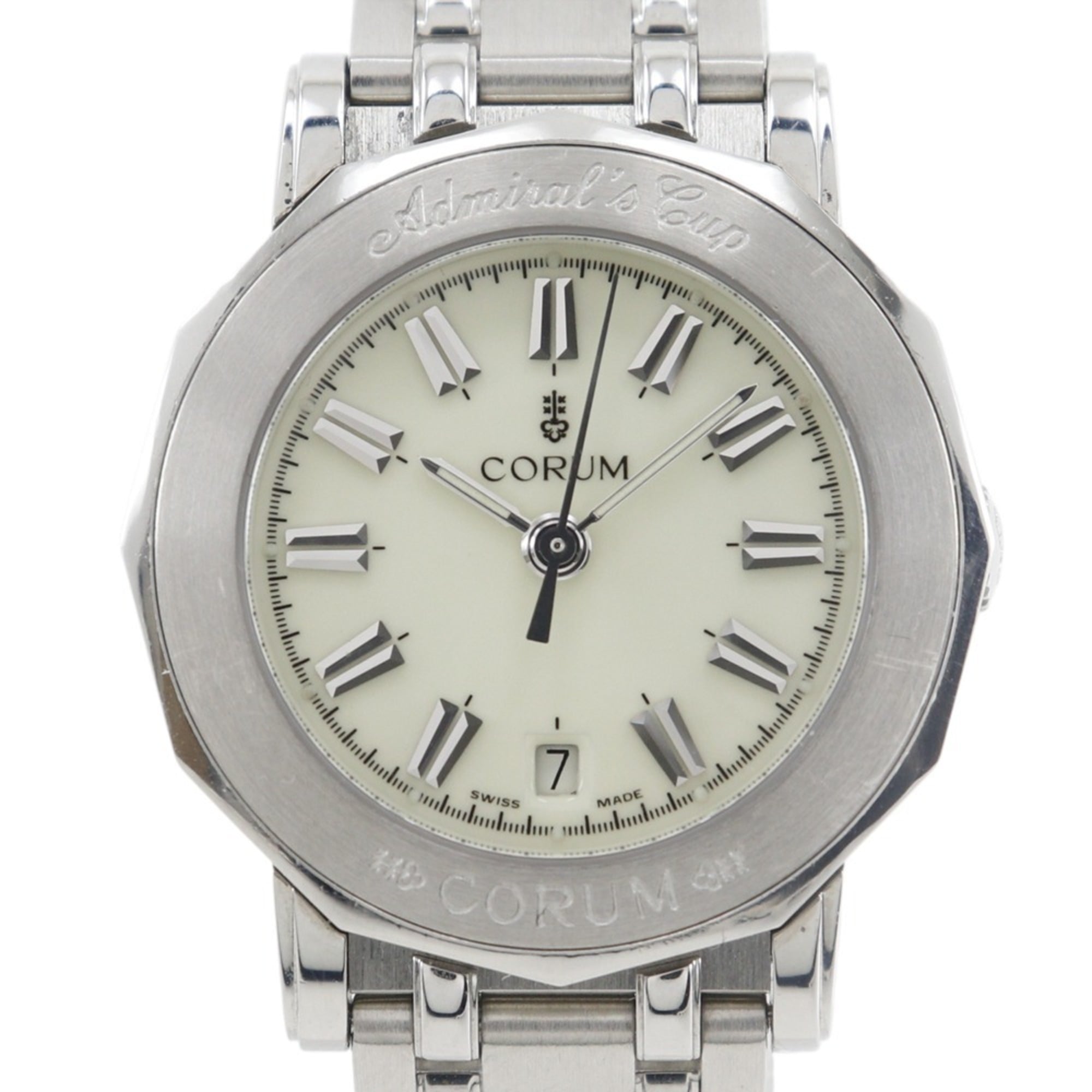 Corum Admiral's Cup Watch, 39.130.20.V585, Stainless Steel, Quartz Movement, Analog Display, Ivory Dial, Women's