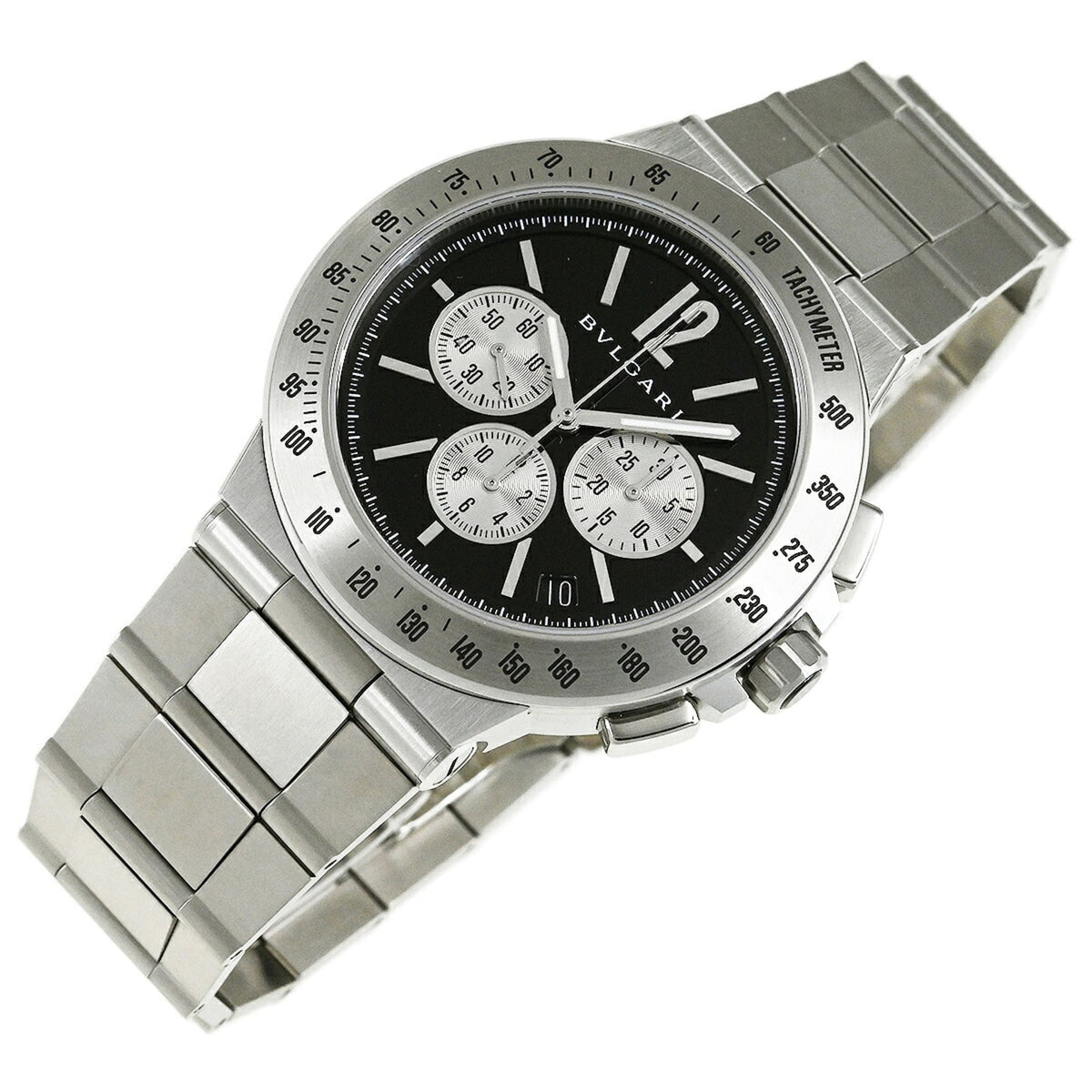 Bvlgari Diagono Velocissimo DG41BSSDCHTA Black, Silver Dial 41mm Watch