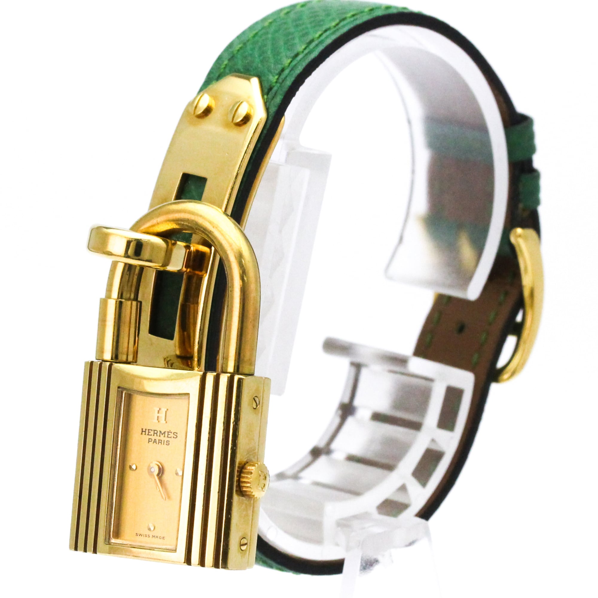HERMES Kelly Watch Gold Plated Leather Quartz Ladies Watch