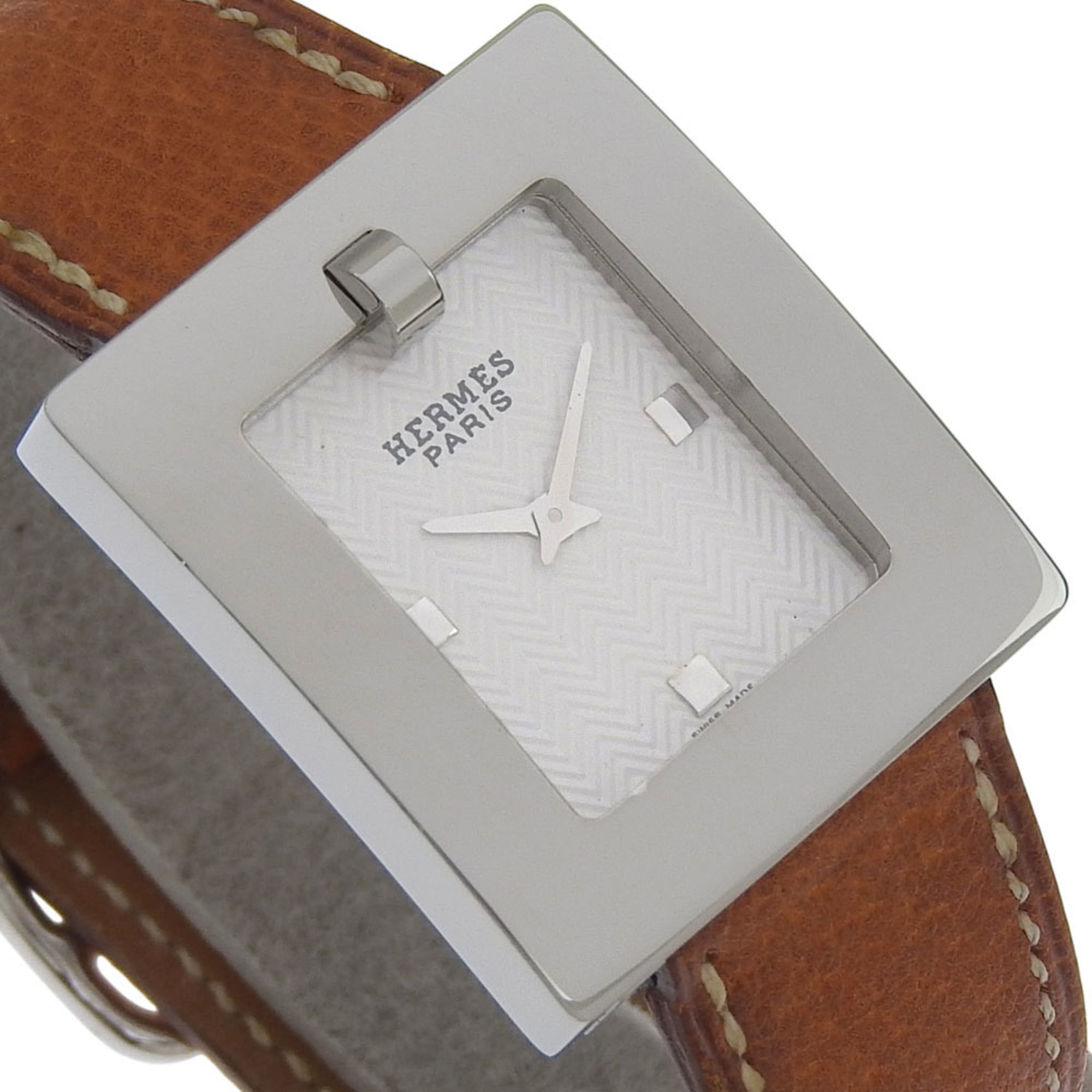 Montre-bracelet Hermes BE1.210, acier inoxydable, Quartz, analogique, cadran Blanc, montre pour femme