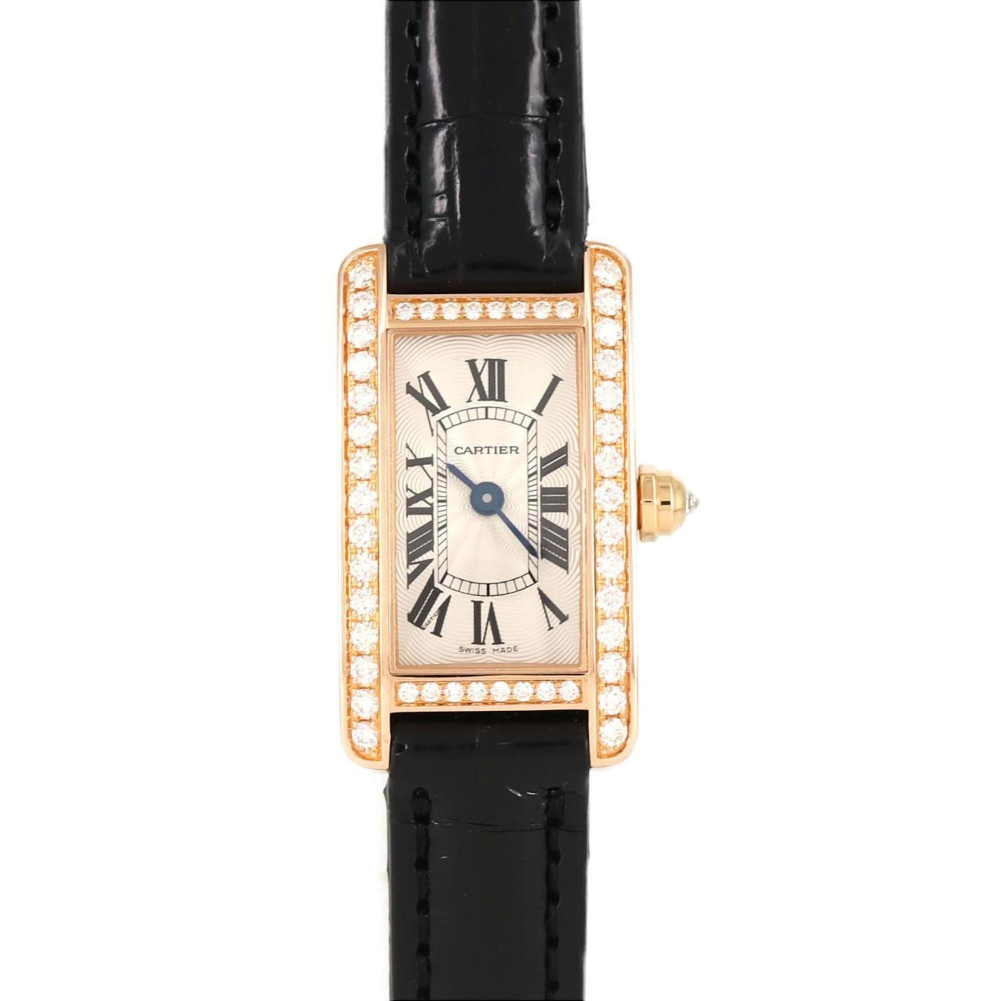 Cartier Mini Tank AmÃ©ricaine PG D WB710014 PG/RG Quartz Watch