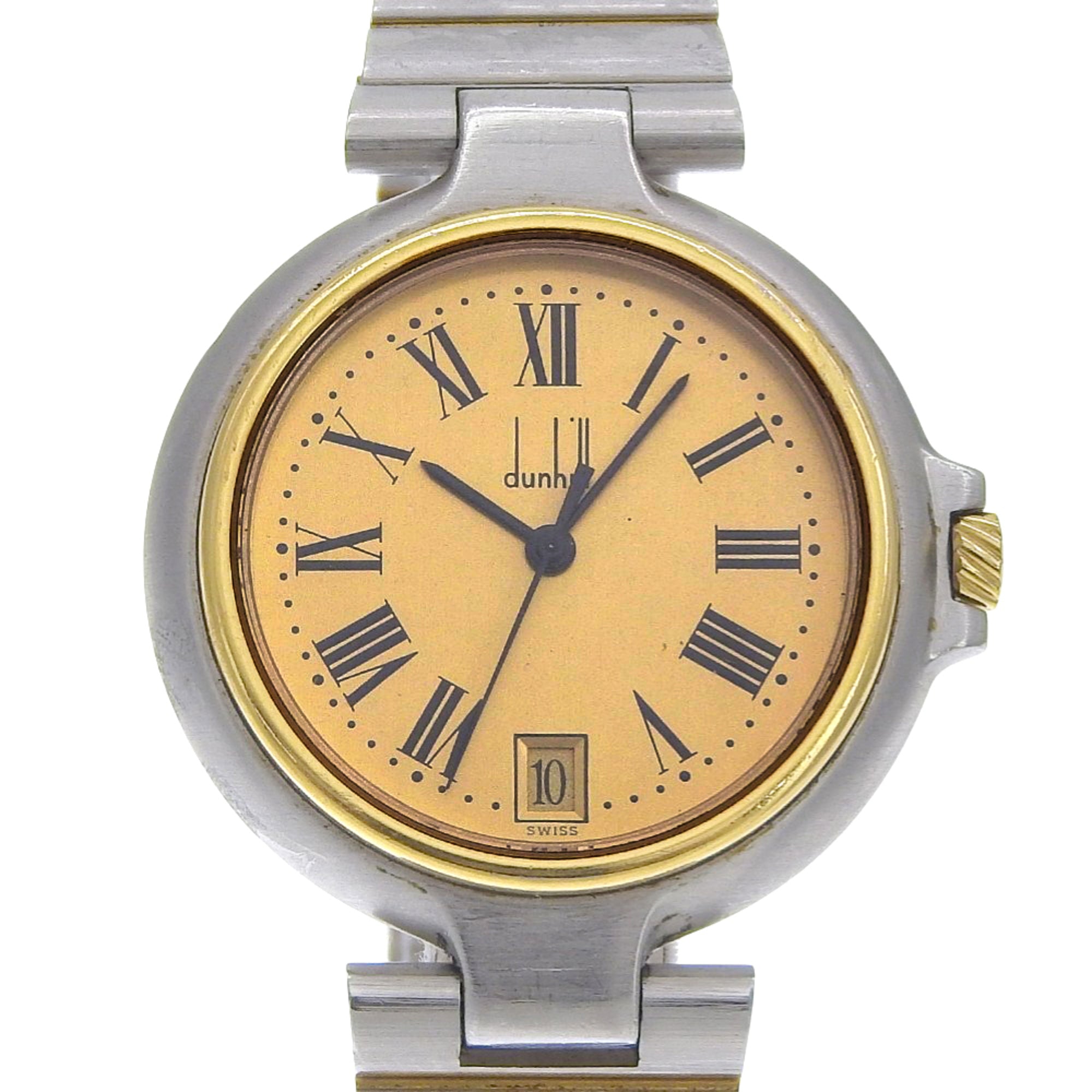 Dunhill Millennium Women's Watch, Stainless Steel, Silver, Quartz, Analog, Gold Dial