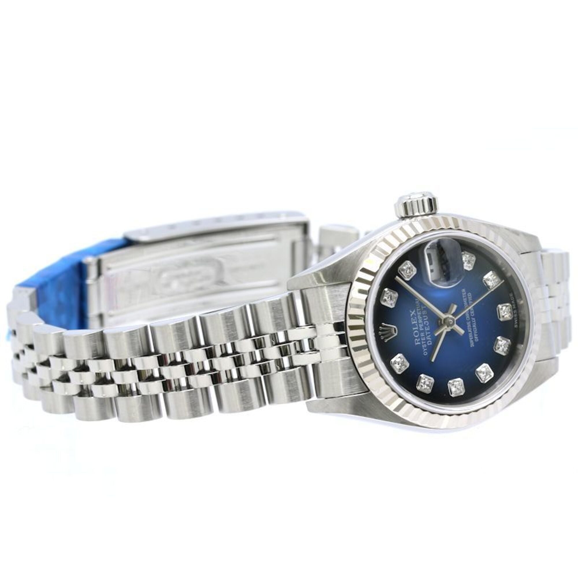 Rolex Datejust 10P Diamond 79174G Blue gradient Dial 26mm Watch
