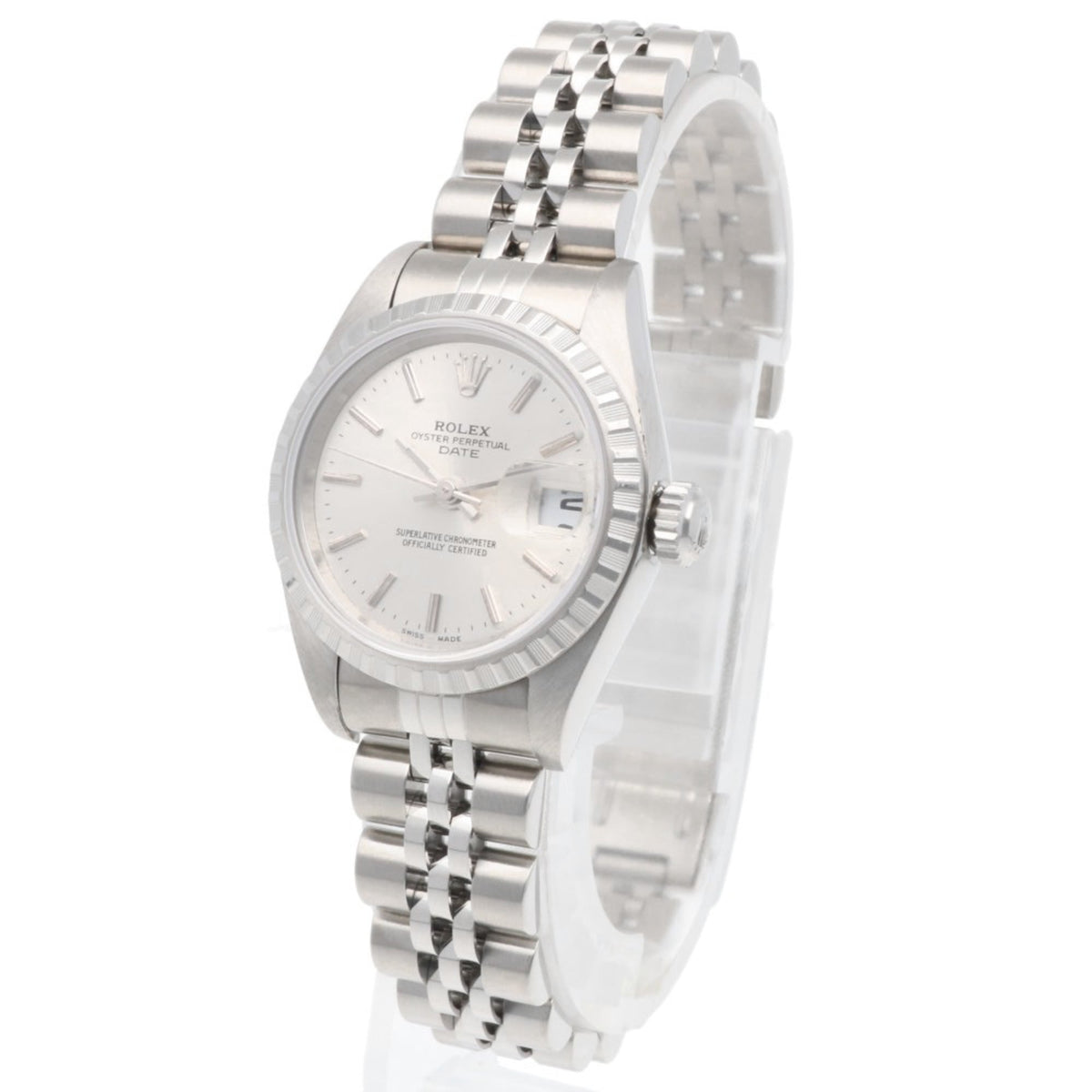 Rolex Datum Oyster Perpetual 79240 Silber Zifferblatt 26 mm Uhr