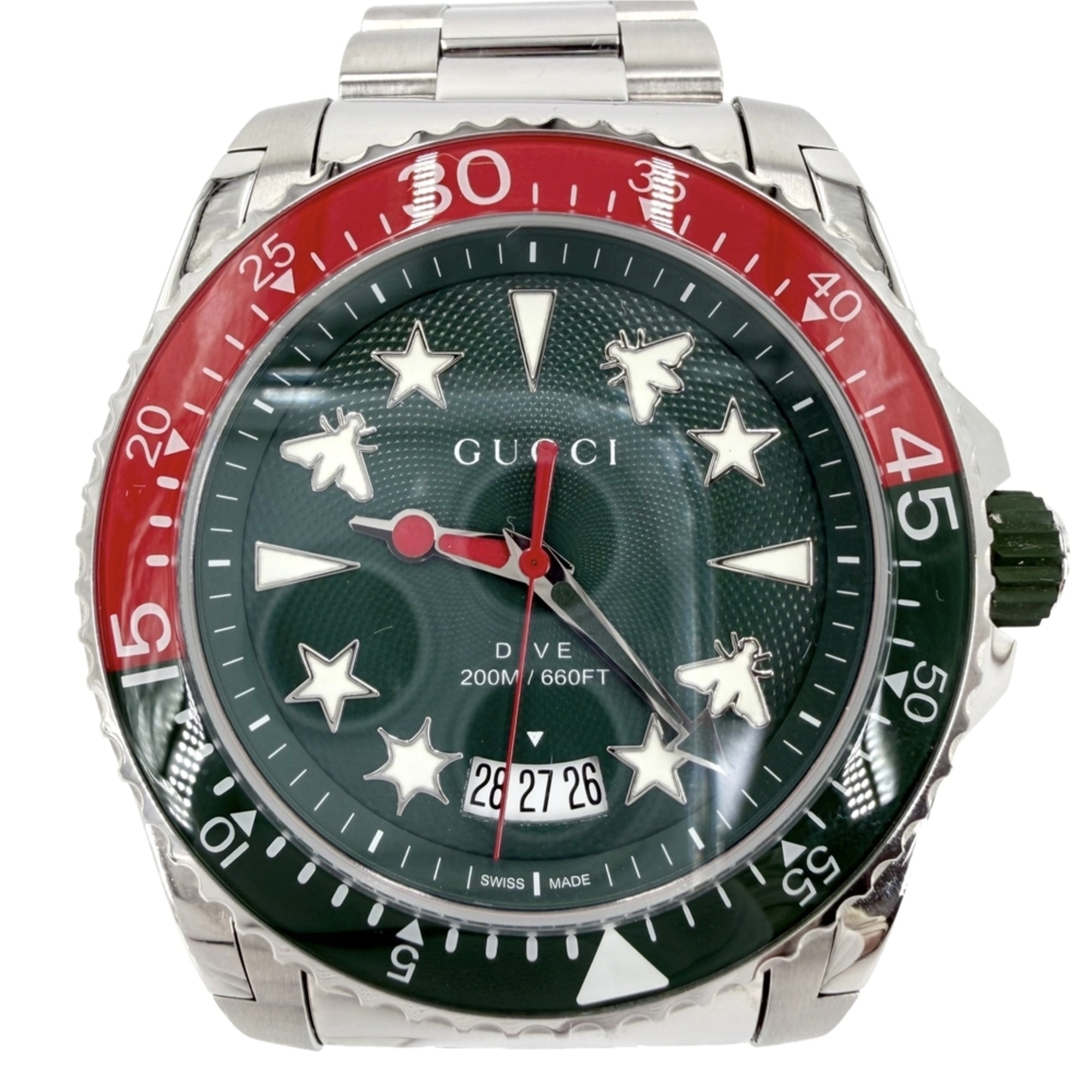 Montre Gucci Date Dive YA136222 Vert cadran 45 mm
