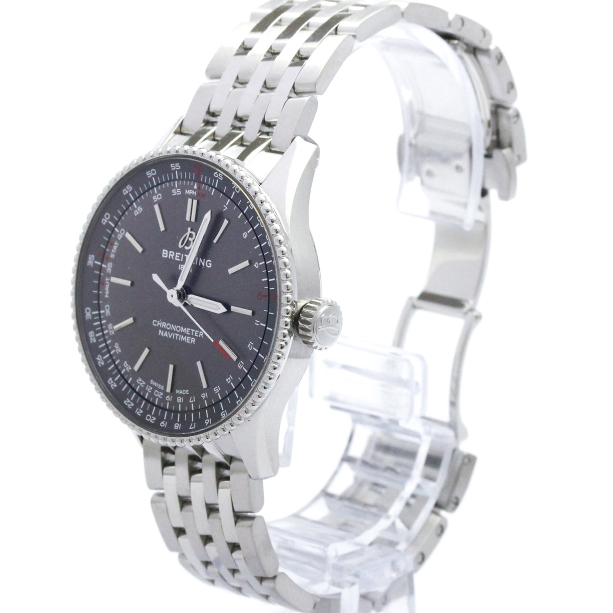 Breitling Navitimer A23322, graues Zifferblatt, 36 mm Uhr