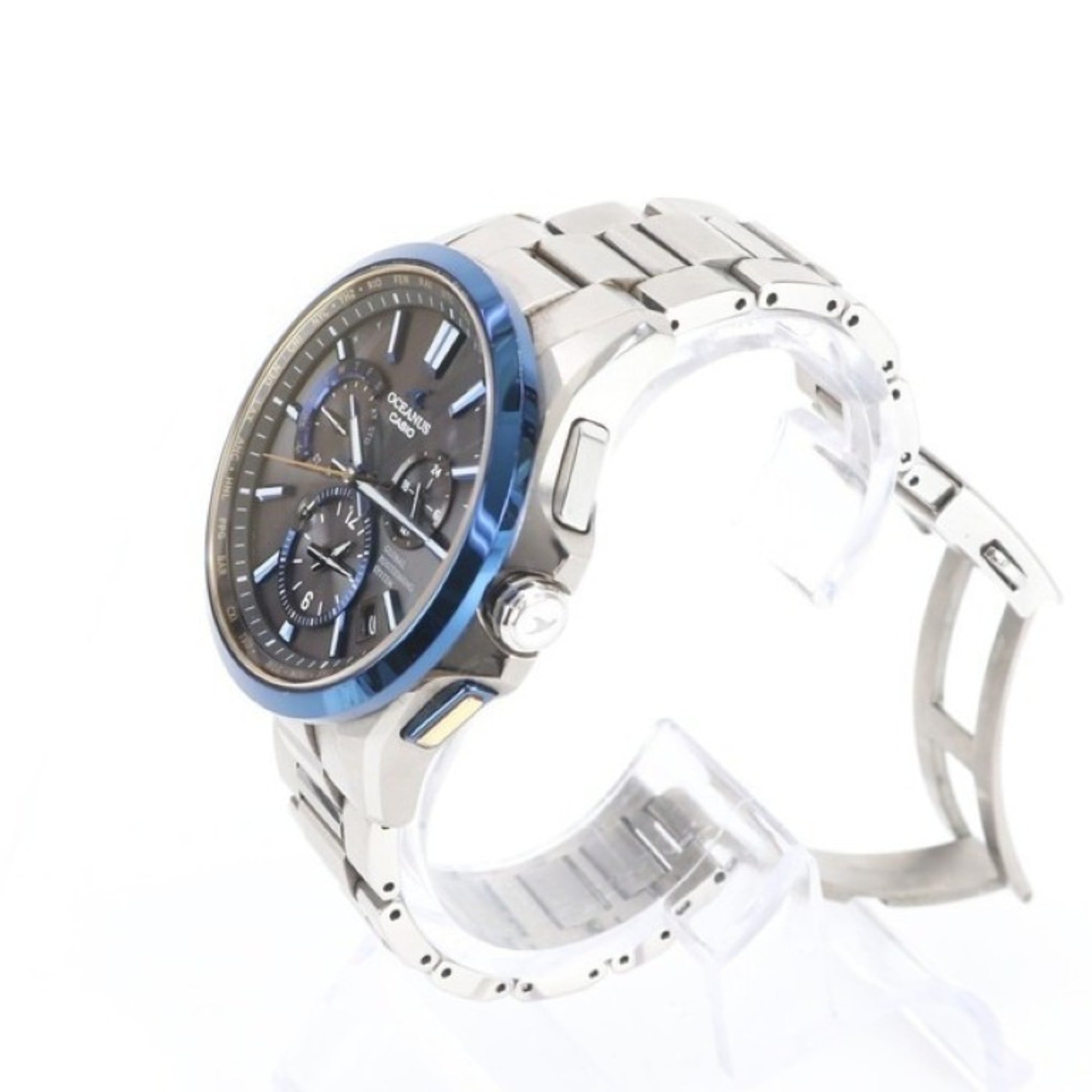 CASIO Oceanus OCWG1100TG-1AJF analoog herenhorloge (zwart, blauw, zilver, titanium)