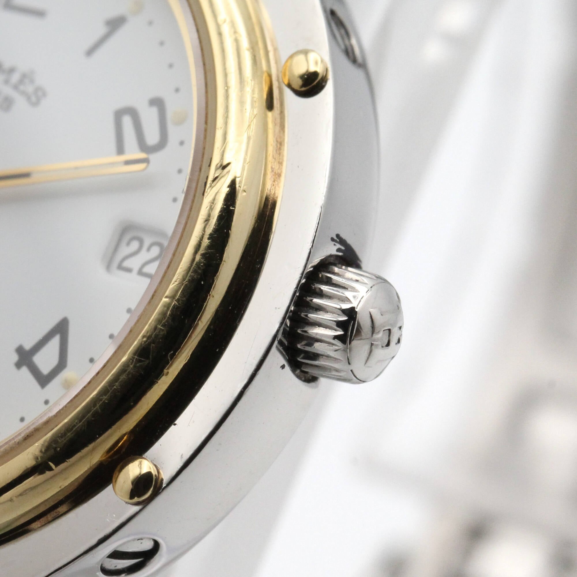 Hermes Clipper Gold Plated Stainless Steel Wo White CL4.220