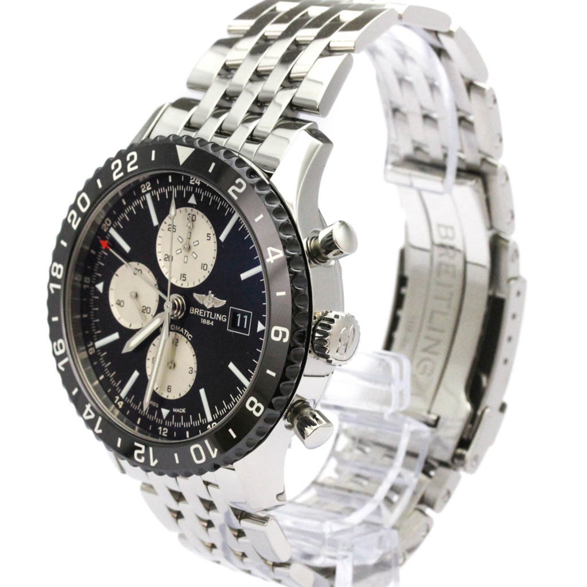 BREITLING Chronoliner Chronograph Steel Automatic Mens Watch Y24310 Polished