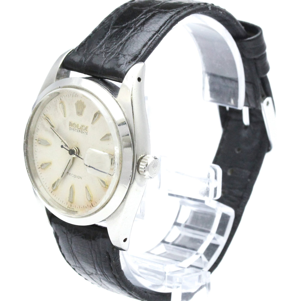 Rolex Oyster Date 6494 Silver Dial 35mm Watch
