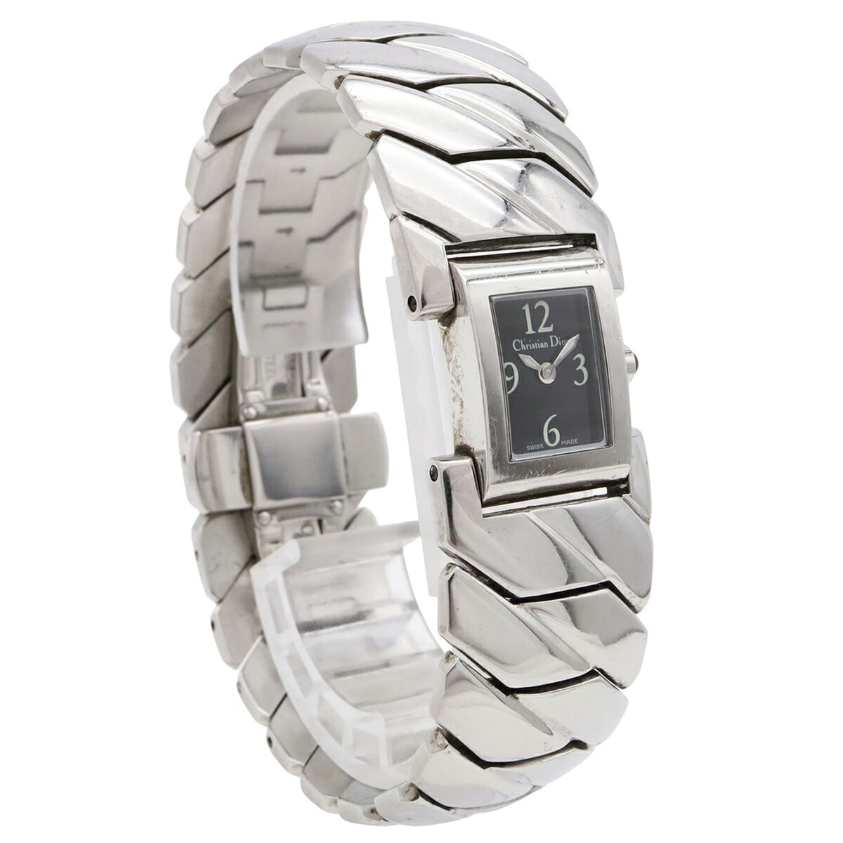 Christian Dior Art Deco D72-100 Schwarz Zifferblatt 14 mm Uhr