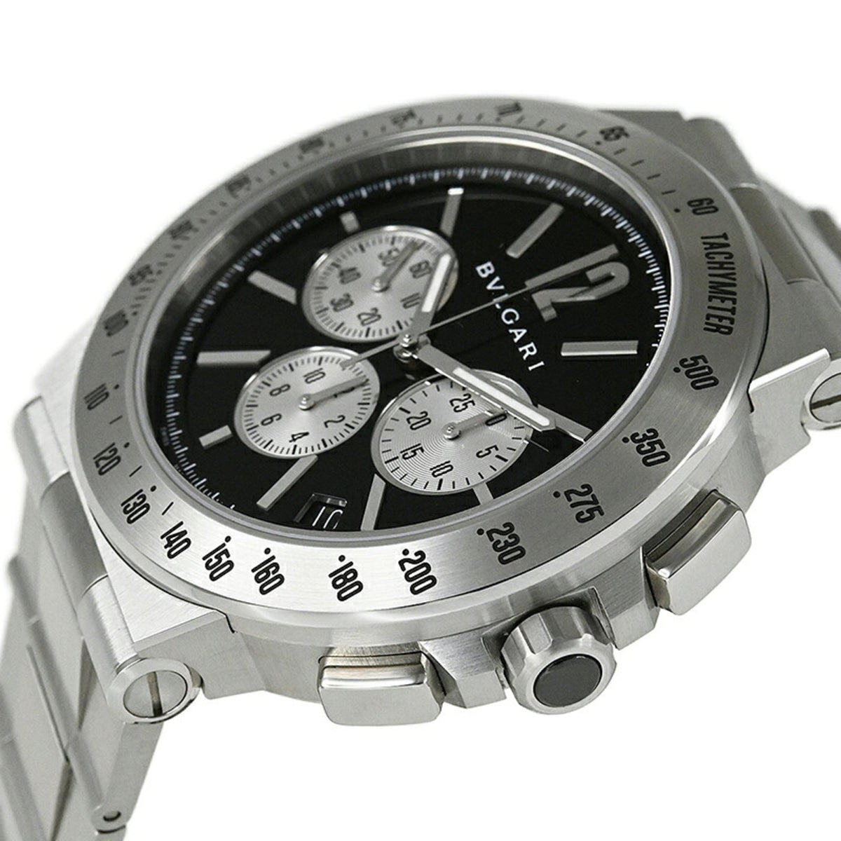 Bvlgari Diagono Velocissimo DG41BSSDCHTA Black, Silver Dial 41mm Watch