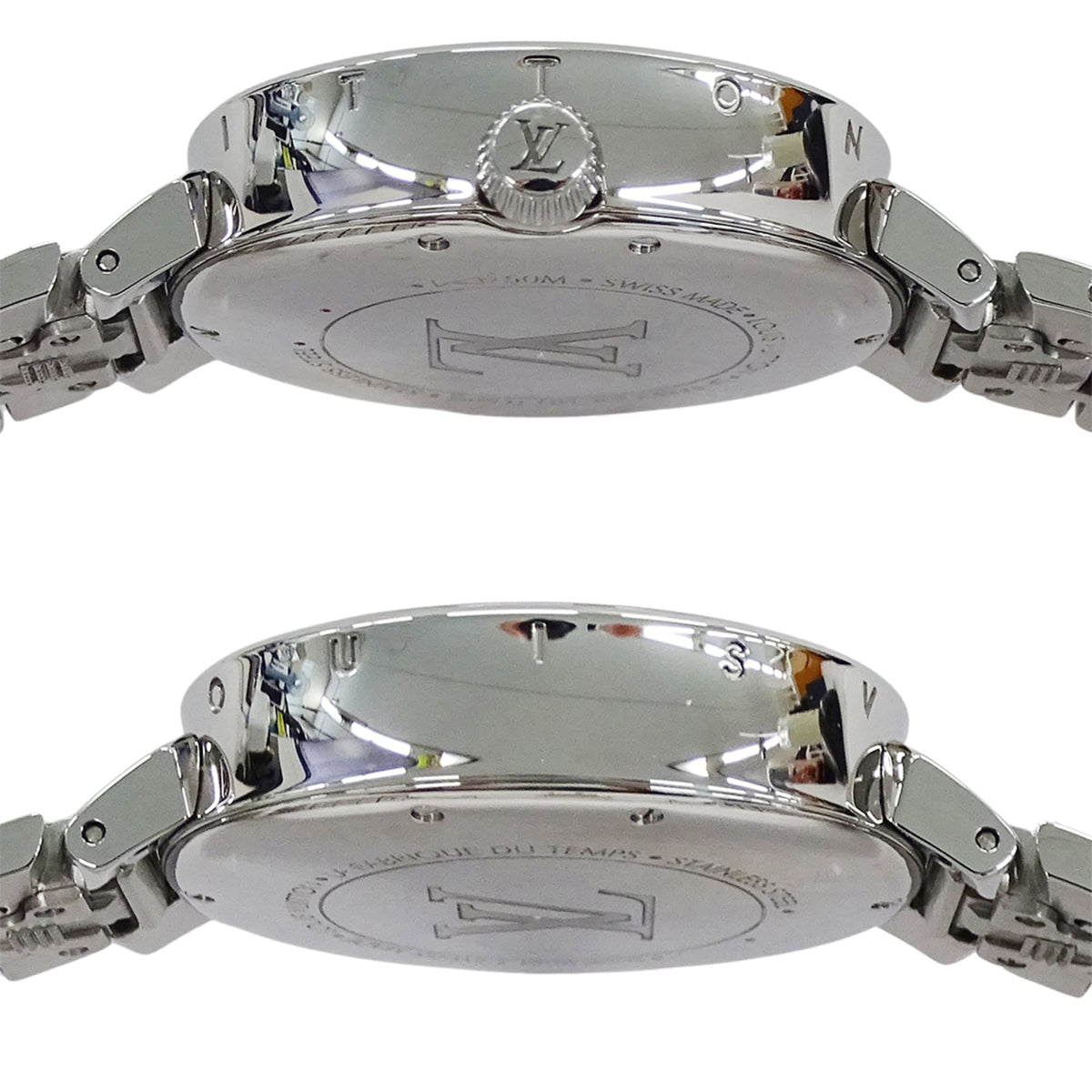 Louis Vuitton Tambour Moon Dual Time QA104 Silver Dial 35mm Watch