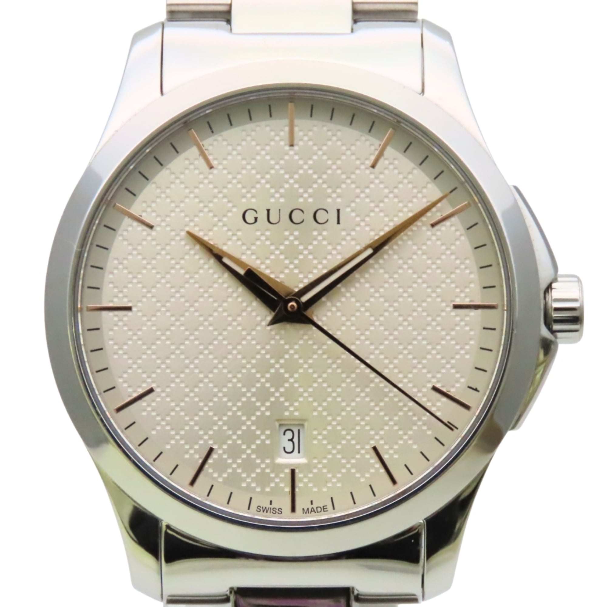 Gucci G-Timeless 126.4 SS Diamante Men's Watch GUCCI