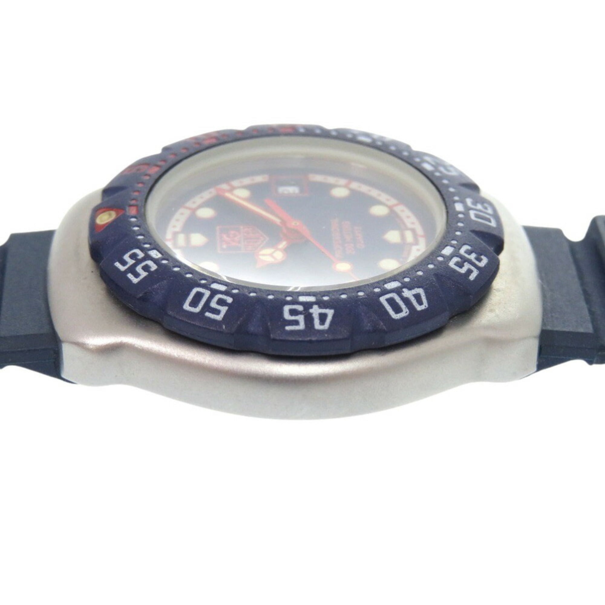 TAG Heuer Formula 1 370.508 Armbanduhr aus Edelstahl mit Kautschukarmband in MarineblauQuarz 1911 HEUER