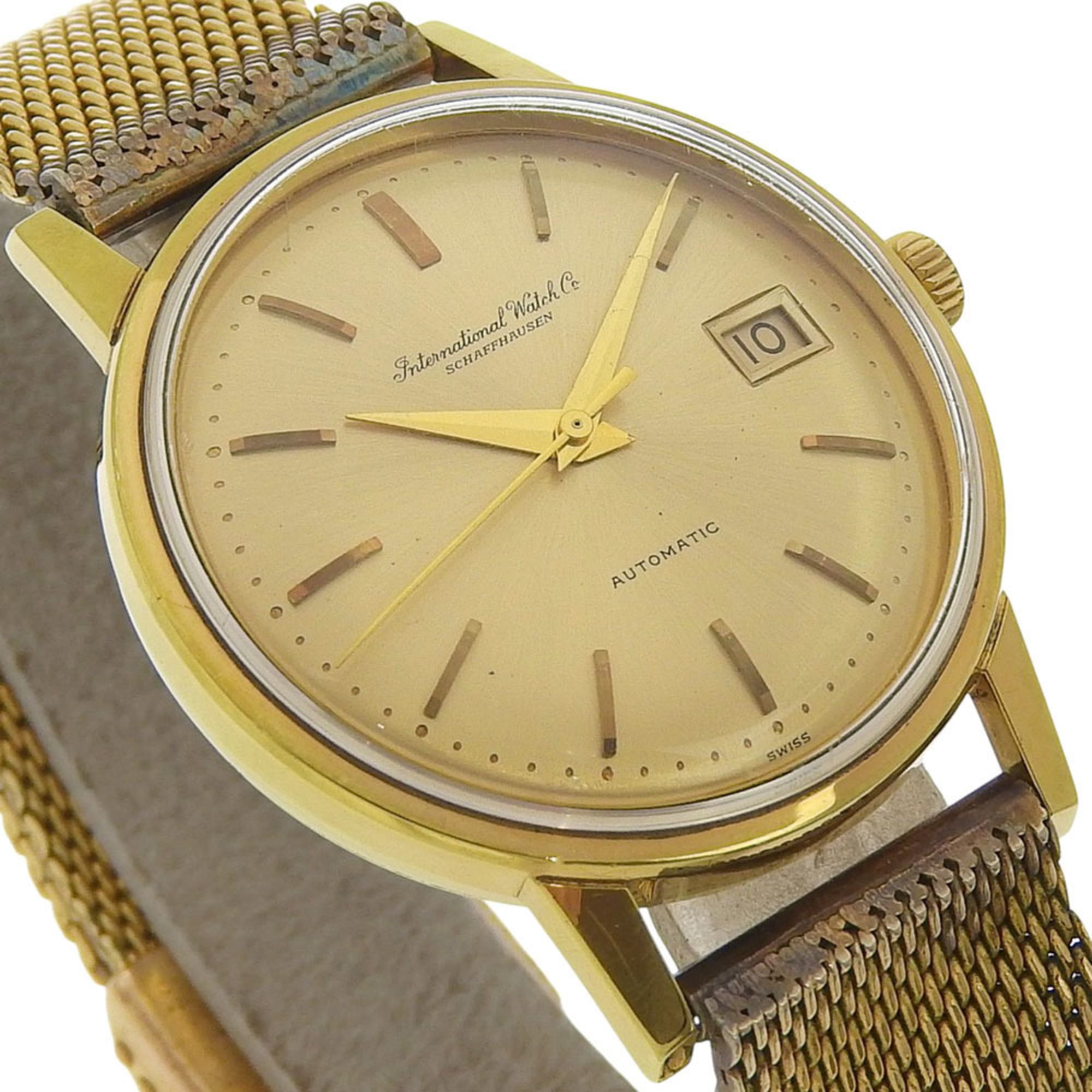 Montre pour homme IWC (International Watch Company) calibre 8541Automatique avec affichage analogique plaqué or et cadran doré