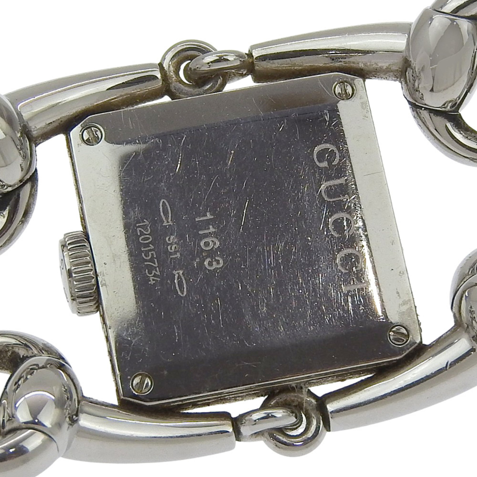 Gucci Signoria-horloge, 116,3 mm, roestvrij staal, quartz uurwerk, analoge wijzerplaat, witte wijzerplaat, damesmodel