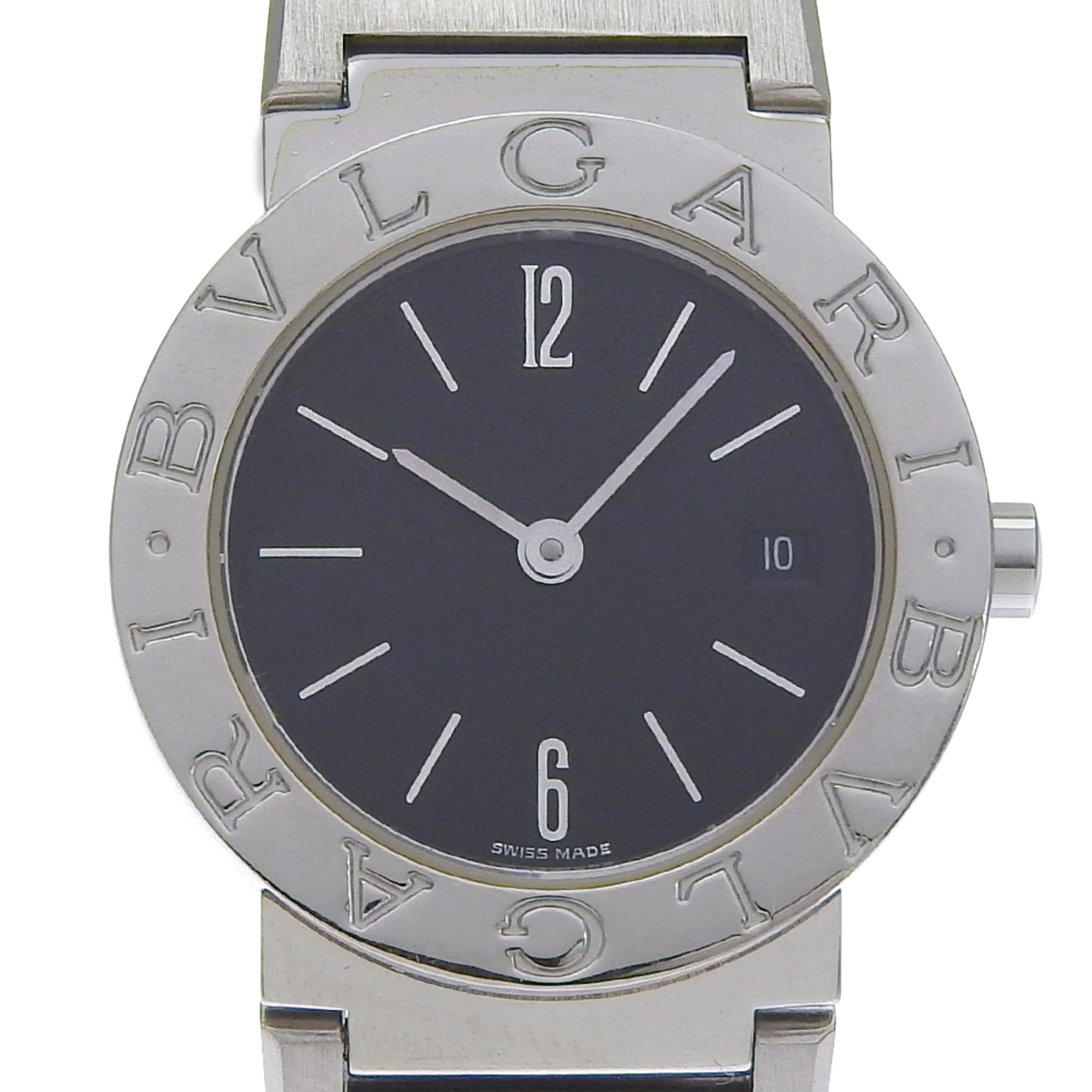 Bvlgari Watch BB26SS Stainless Steel Quartz Analog Display Black Dial Women's
