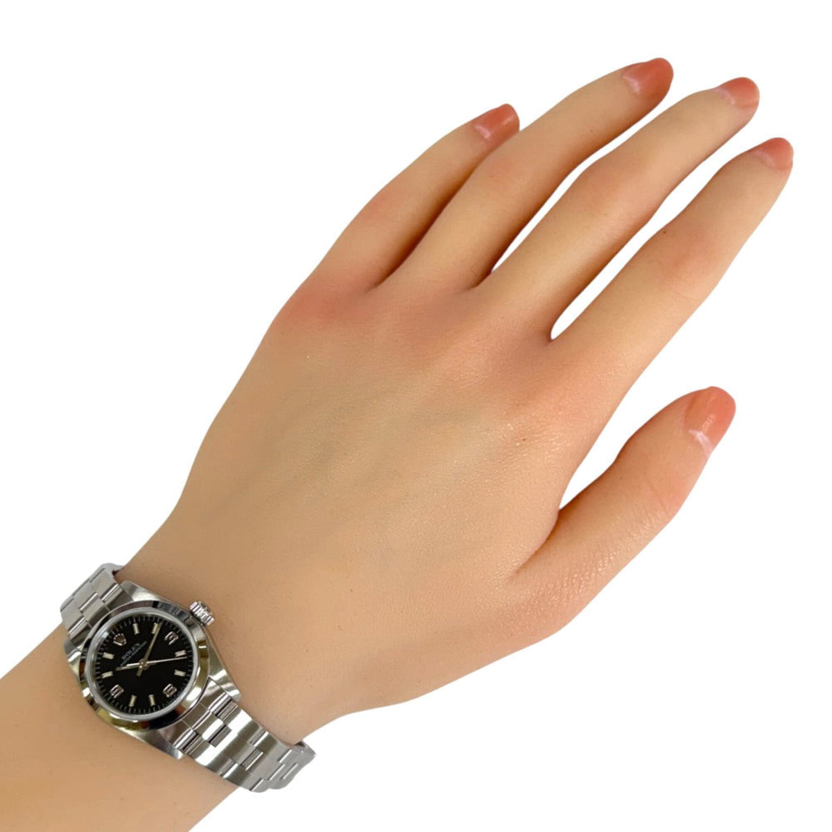 Montre Rolex Oyster Perpetual 67180 Noir avec cadran de 24 mm