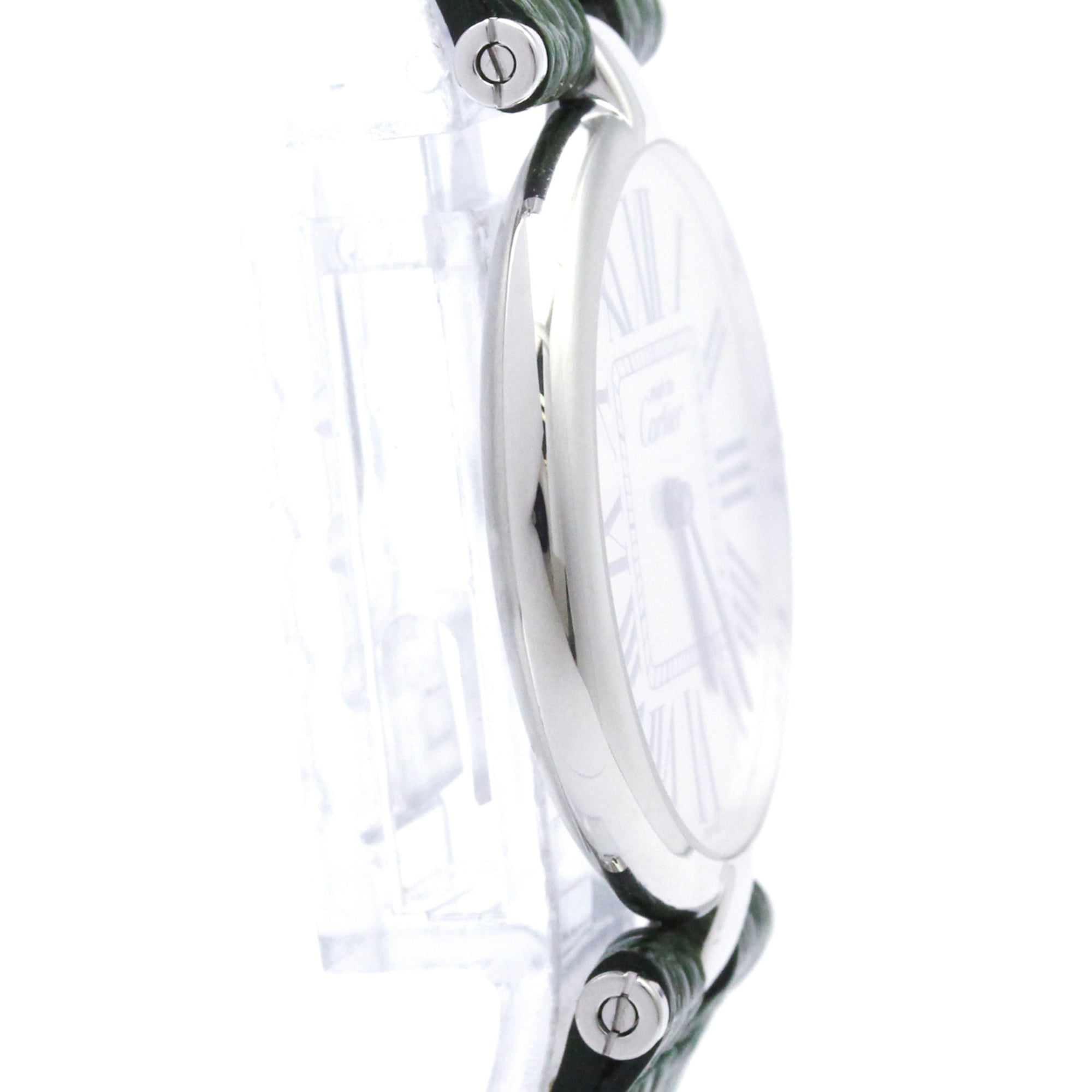 CARTIER Must Colisee Silver 925 Leather Quartz Ladies Watch
